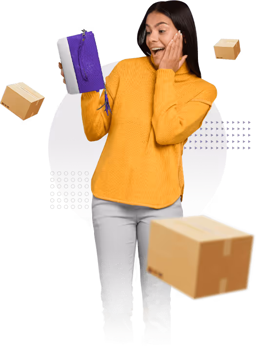 girl with boxes