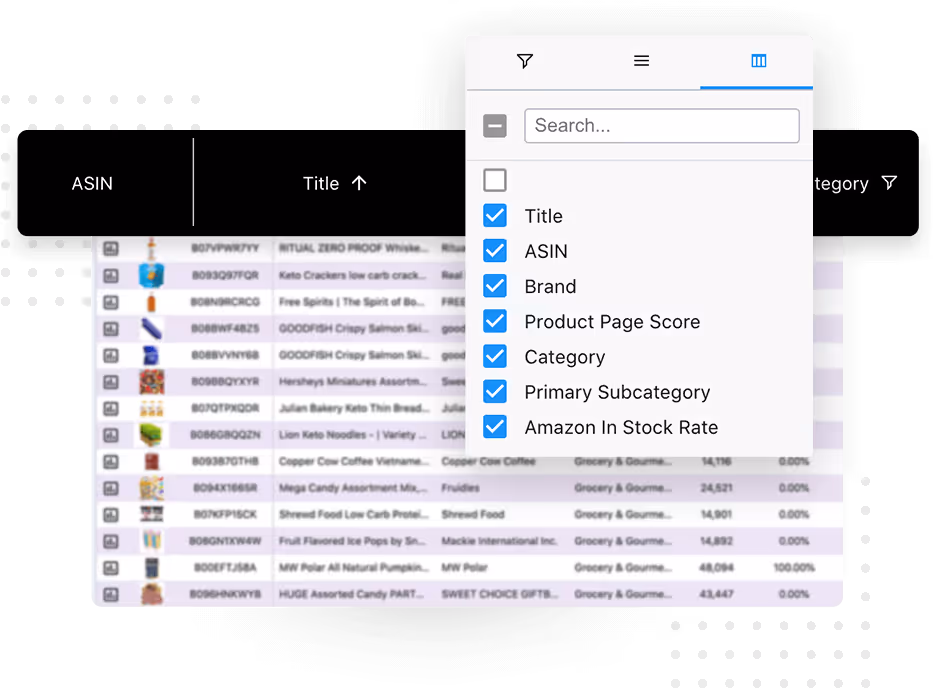 Isolate your target products with filters