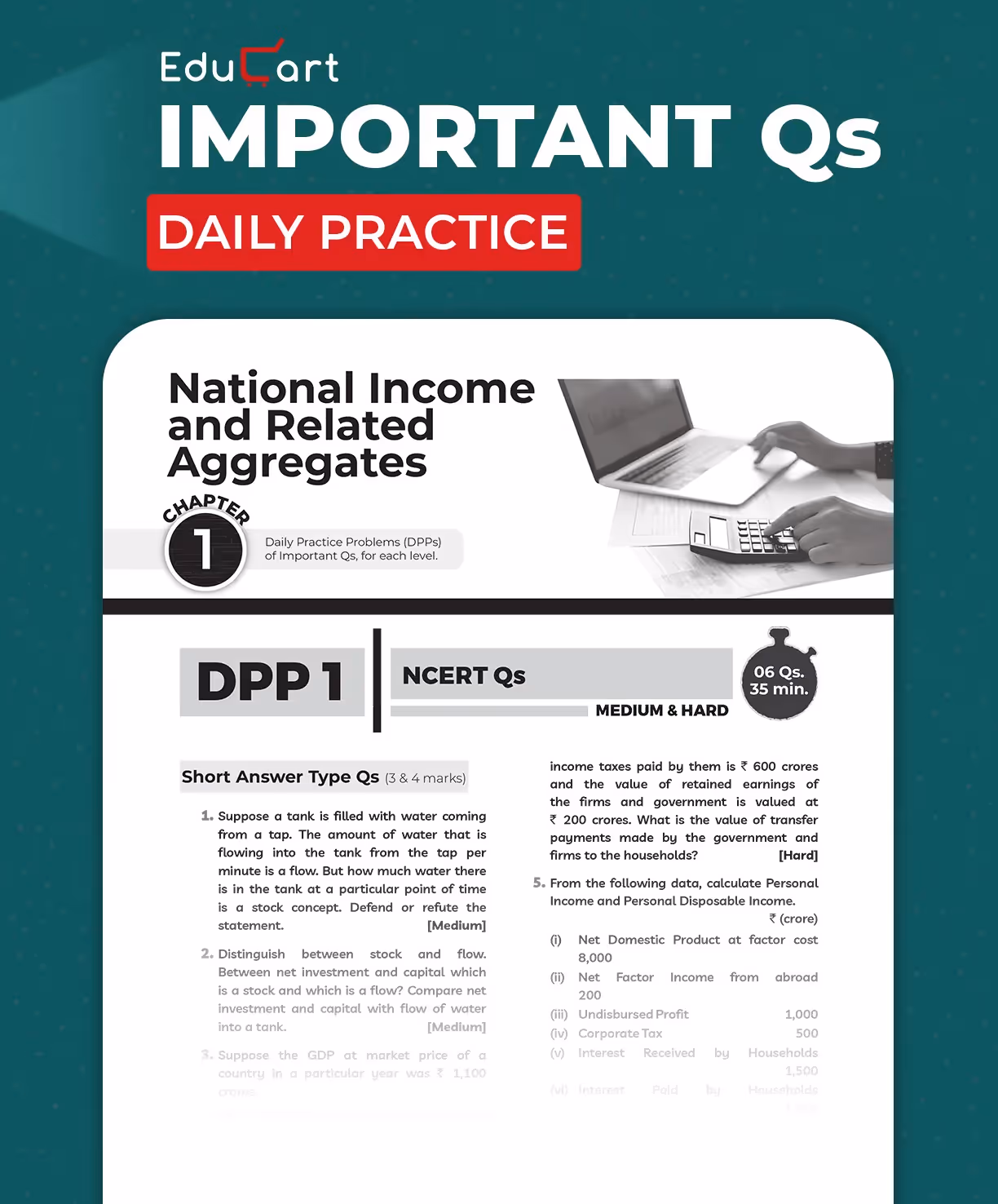 Educart CBSE Class 12 Economics One Shot Question Bank 2026 (Includes PYQs for 2025-26)
