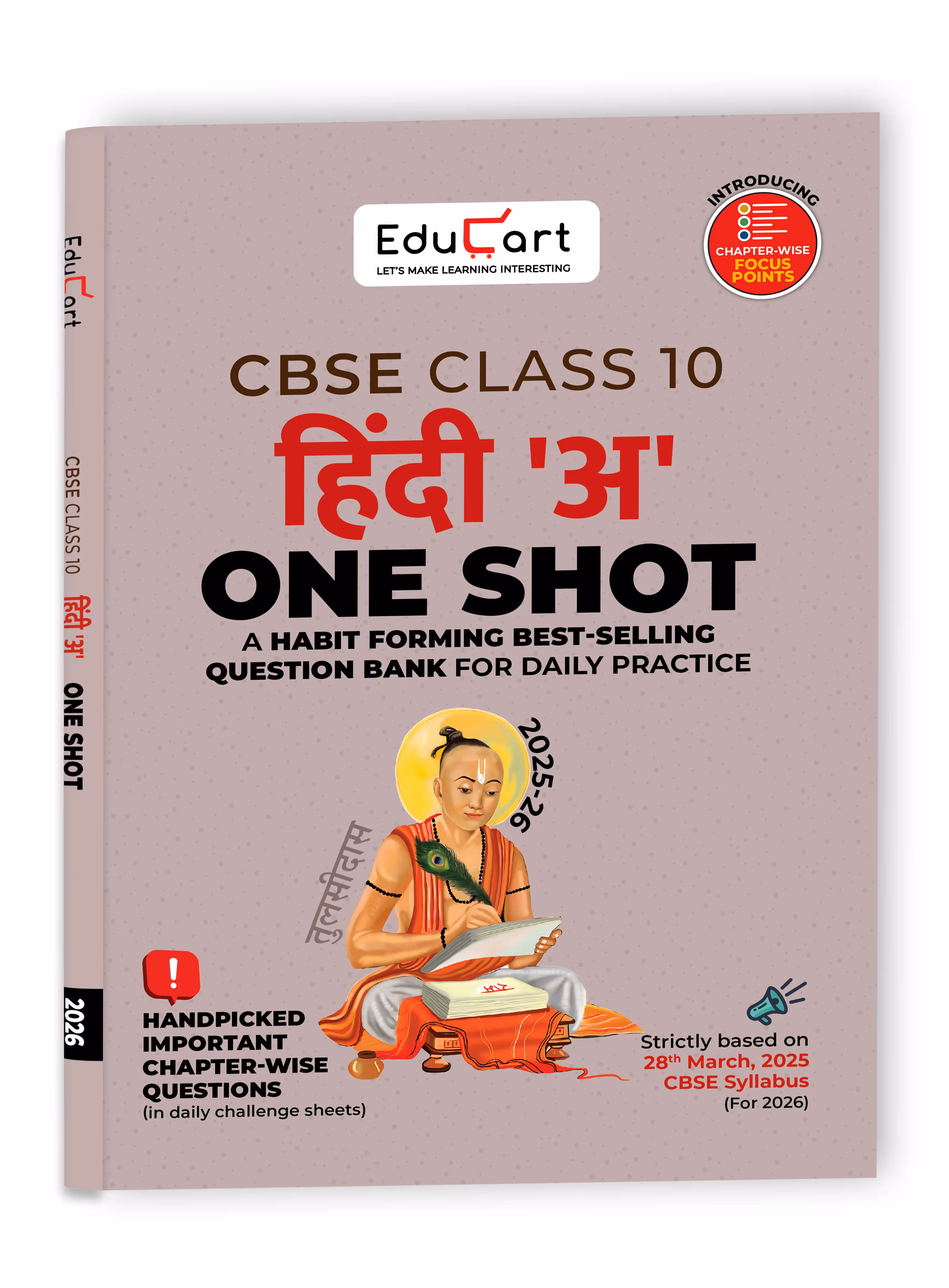 Educart One-shot Hindi A CBSE Class 10 Question Bank 2025-26 on new Syllabus 2026 (Strictly for Boards Exam)