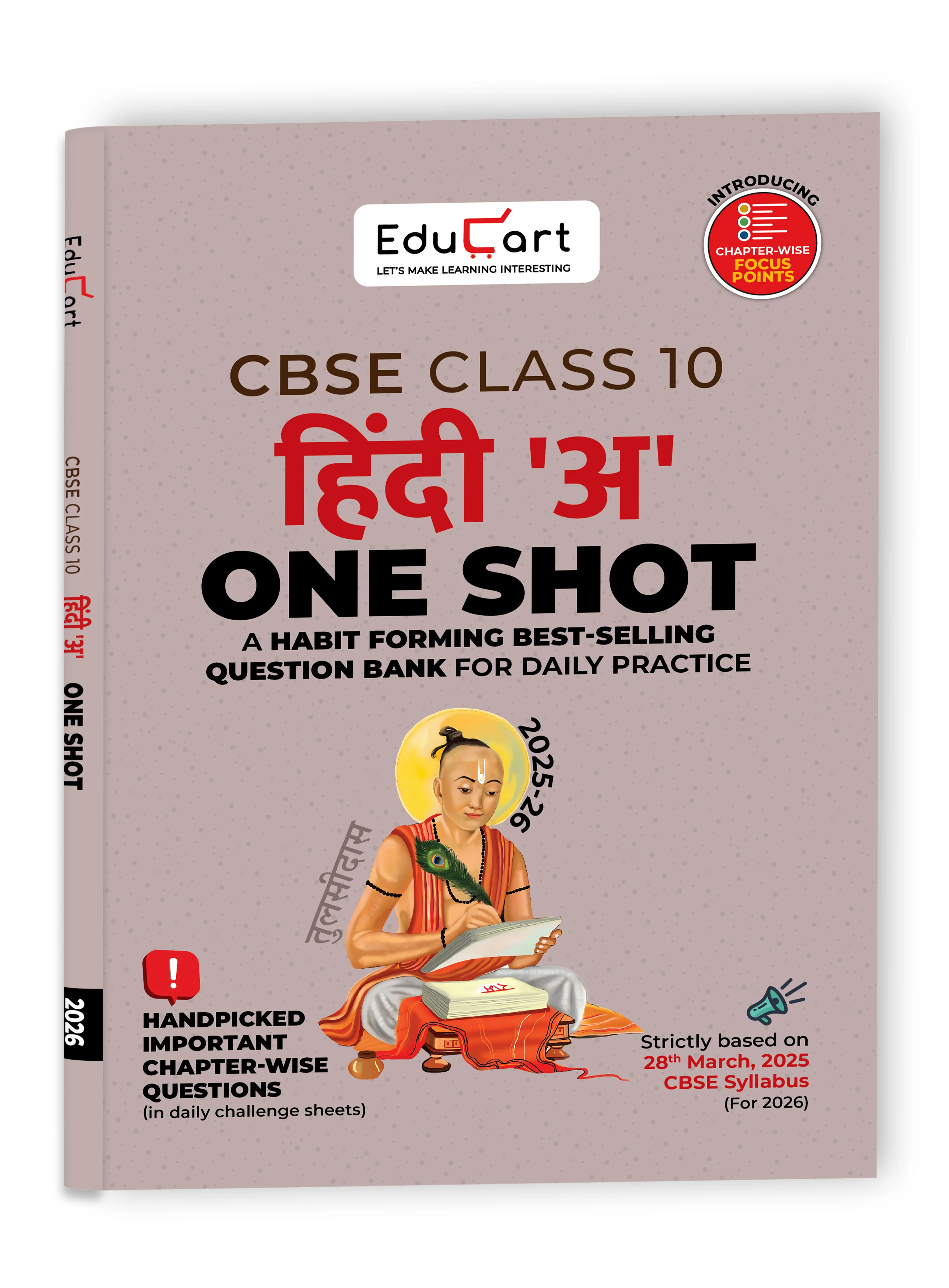 Educart One-shot Hindi A CBSE Class 10 Question Bank 2025-26 on new Syllabus 2026 (Strictly for Boards Exam)
