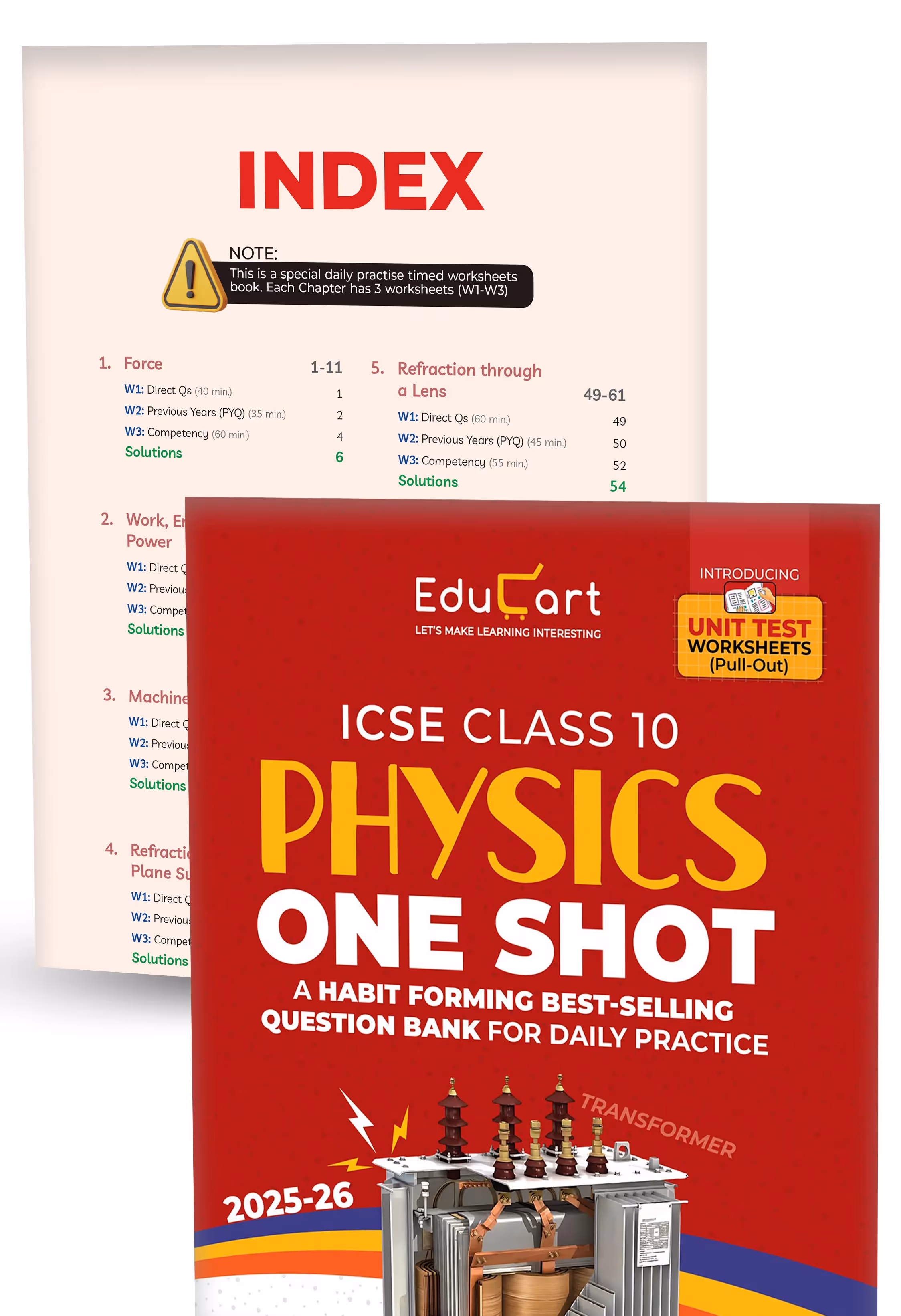 Educart ICSE Class 10 One Shot Question Bank 2026 | Physics, Chemistry, Mathematics and Biology (Set of 4 Books) For 2025-26 Exam