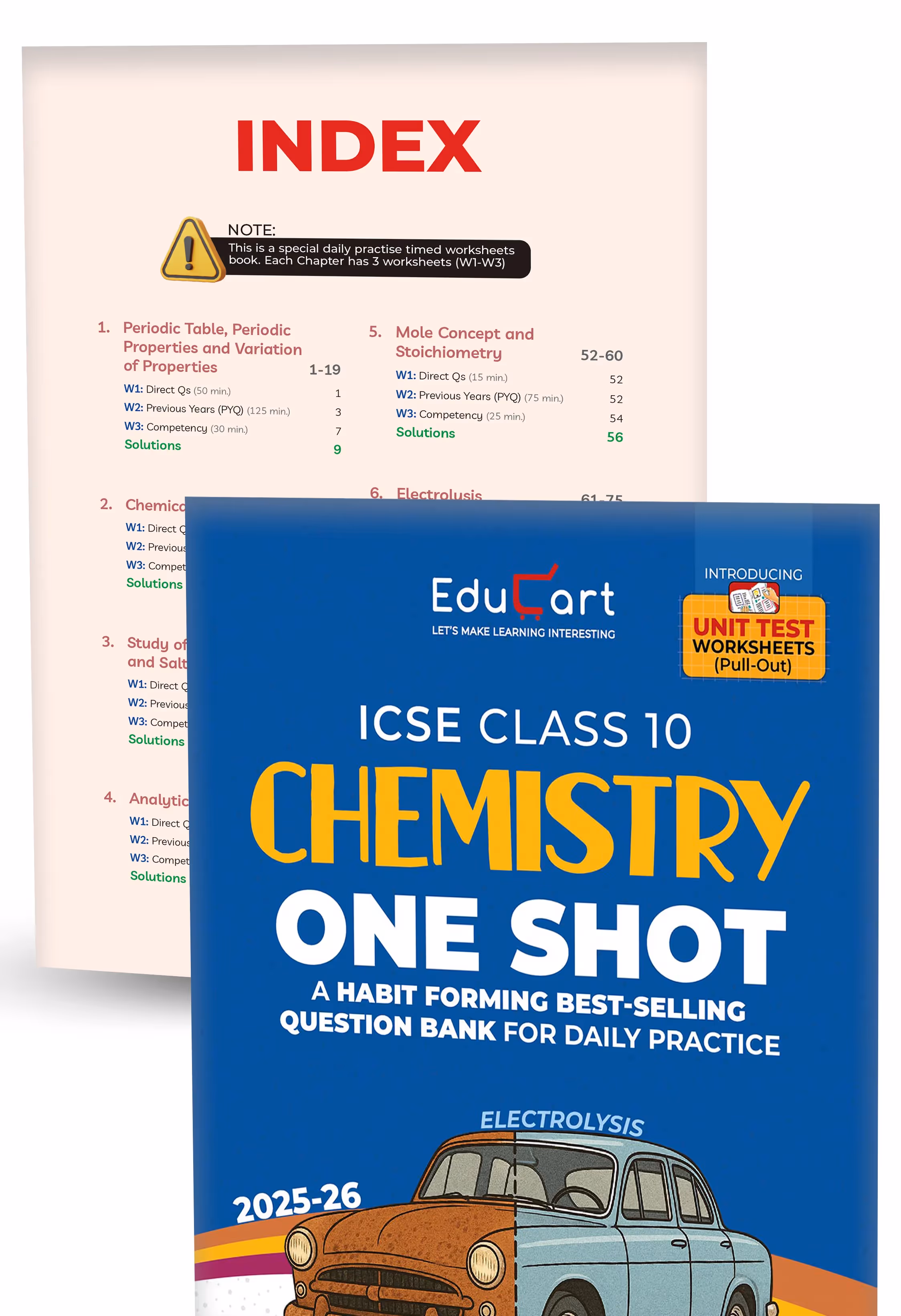 Educart ICSE Class 10 One Shot Question Bank 2026 | Physics, Chemistry, Mathematics and Biology (Set of 4 Books) For 2025-26 Exam