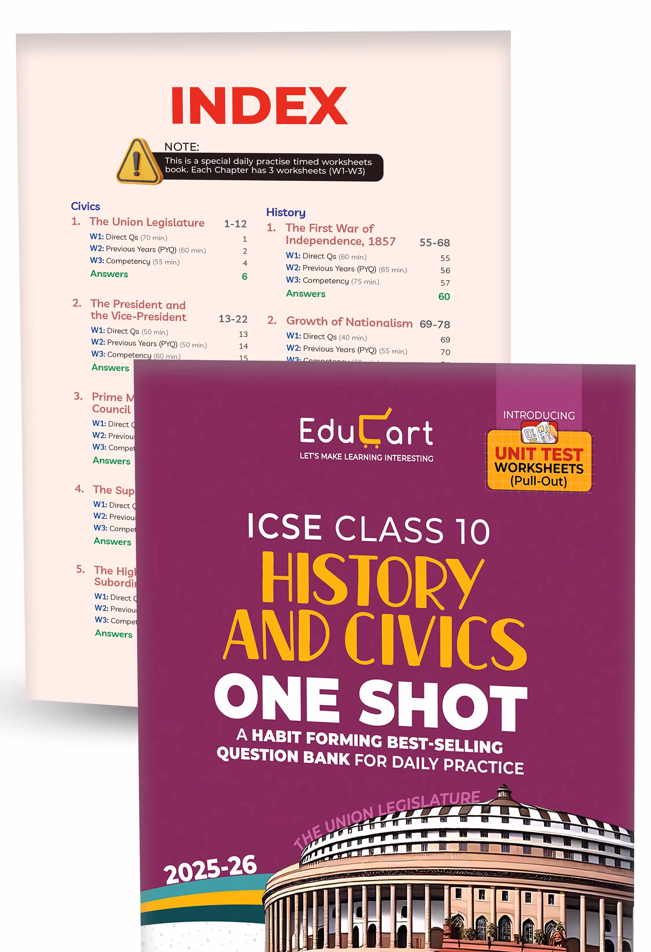 Educart ICSE Class 10 One Shot Question Bank 2026 | English Language, Literature in English, Geography, History & Civics (Set of 4 Books) For 2025-26 Exam