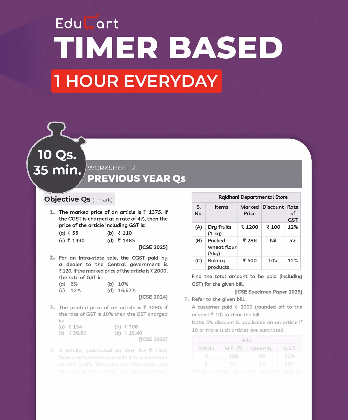 Educart ICSE Class 10 One-shot Question Bank 2026 Mathematics (strictly for 2025-26 boards)