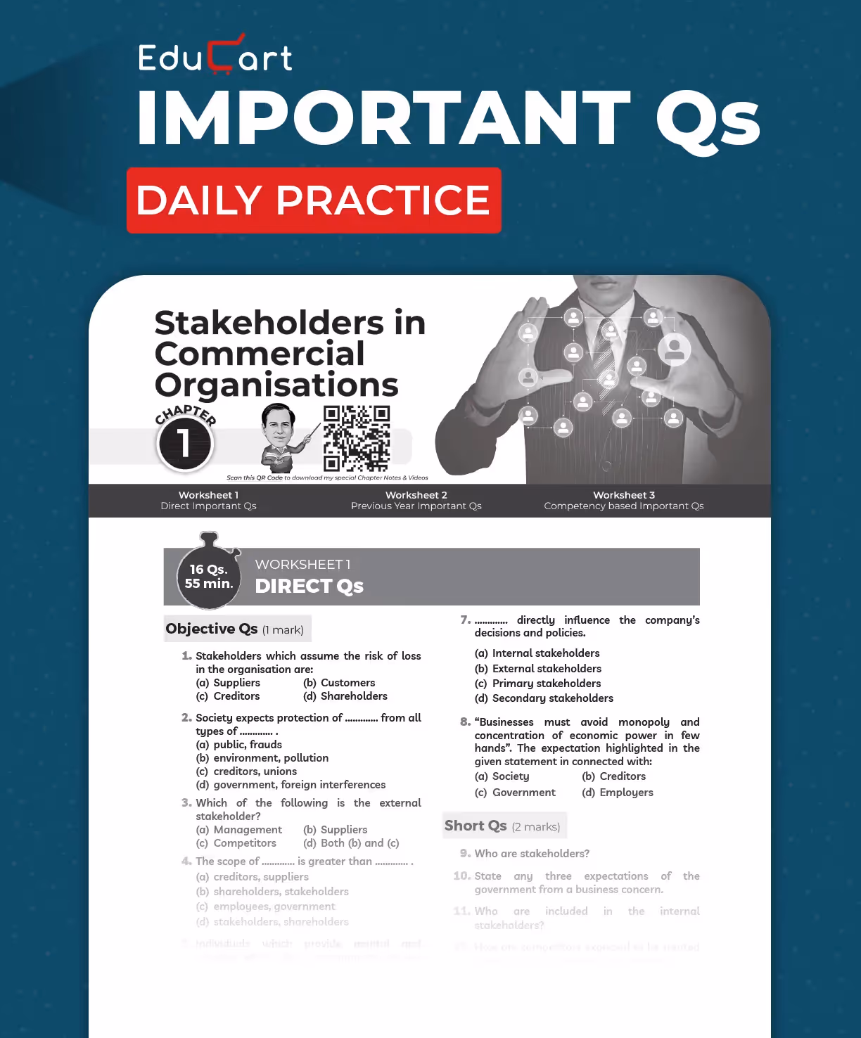 Educart ICSE Class 10 One-shot Question Bank 2026 Commercial Studies (strictly for 2025-26 boards)