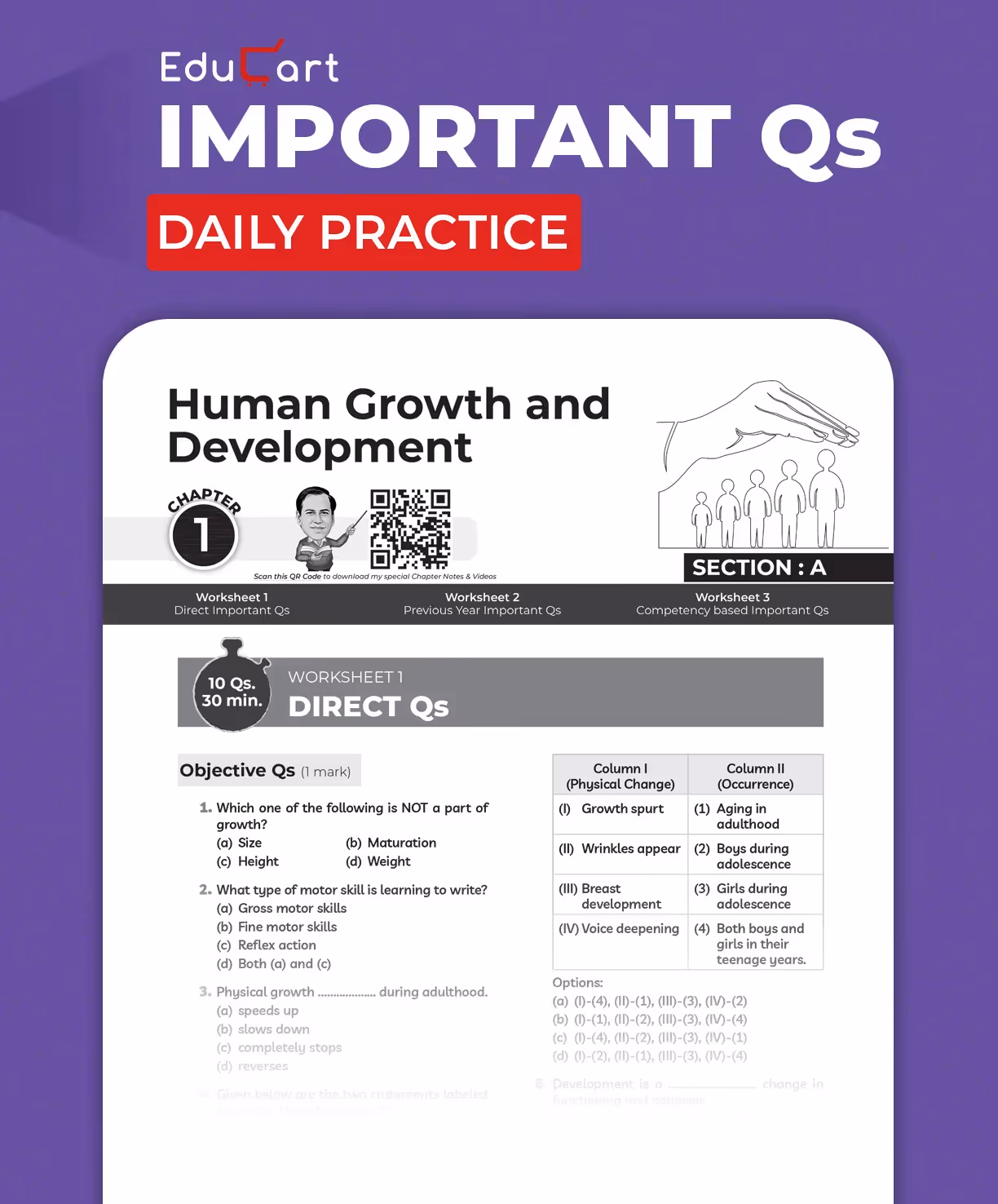 Educart ICSE Class 10 One-shot Question Bank 2026 Physical Education (strictly for 2025-26 boards)