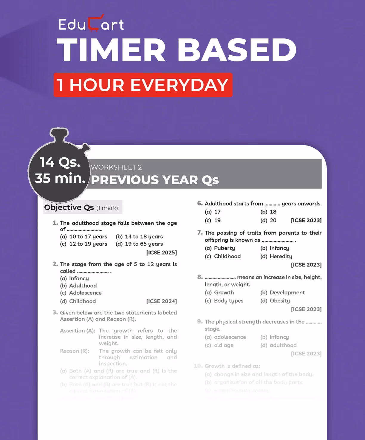 Educart ICSE Class 10 One-shot Question Bank 2026 Physical Education (strictly for 2025-26 boards)