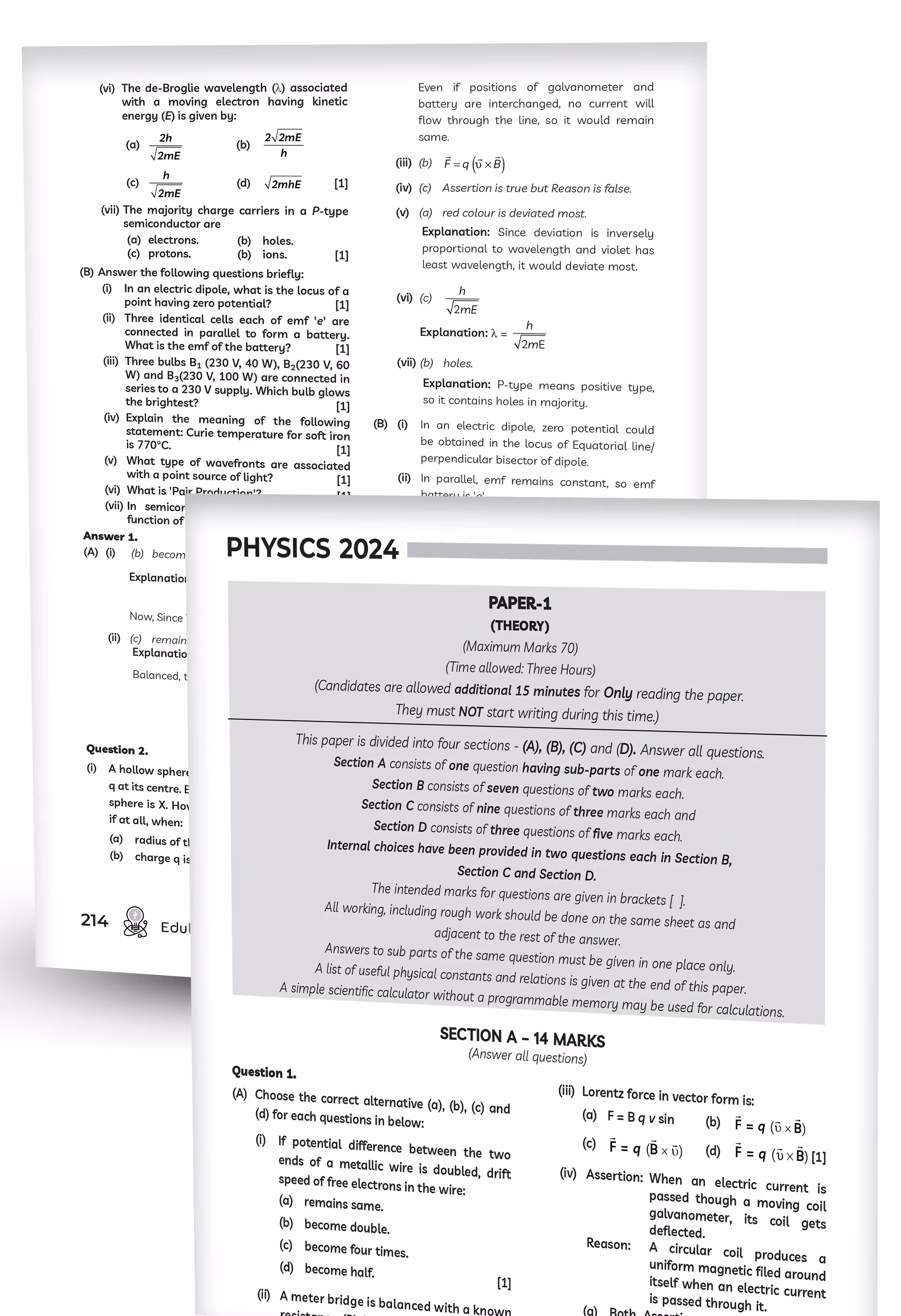 Educart ISC 10 Years Solved Papers Class 12 for 2025 Science Stream - Physics, Chemistry, Maths, Biology, English Language & Literature, Computer Application, Physical Education and Hindi (Strictly Based on 2024-25 CISCE Syllabus)