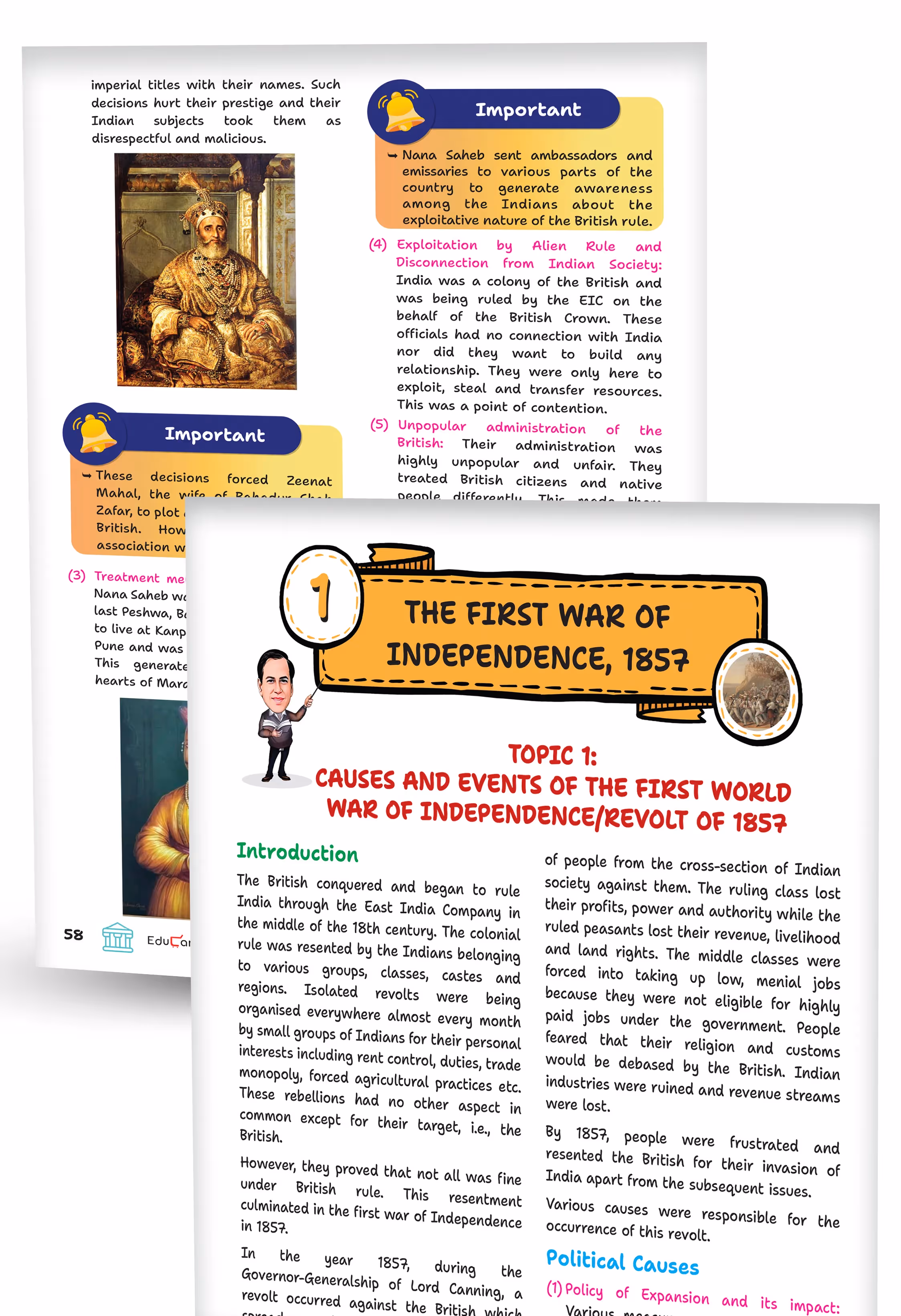 Educart Handouts ICSE Class 10 History & Civics Handwritten Notes 2026 (for PTs, half-yearly and board exam 2025-26)