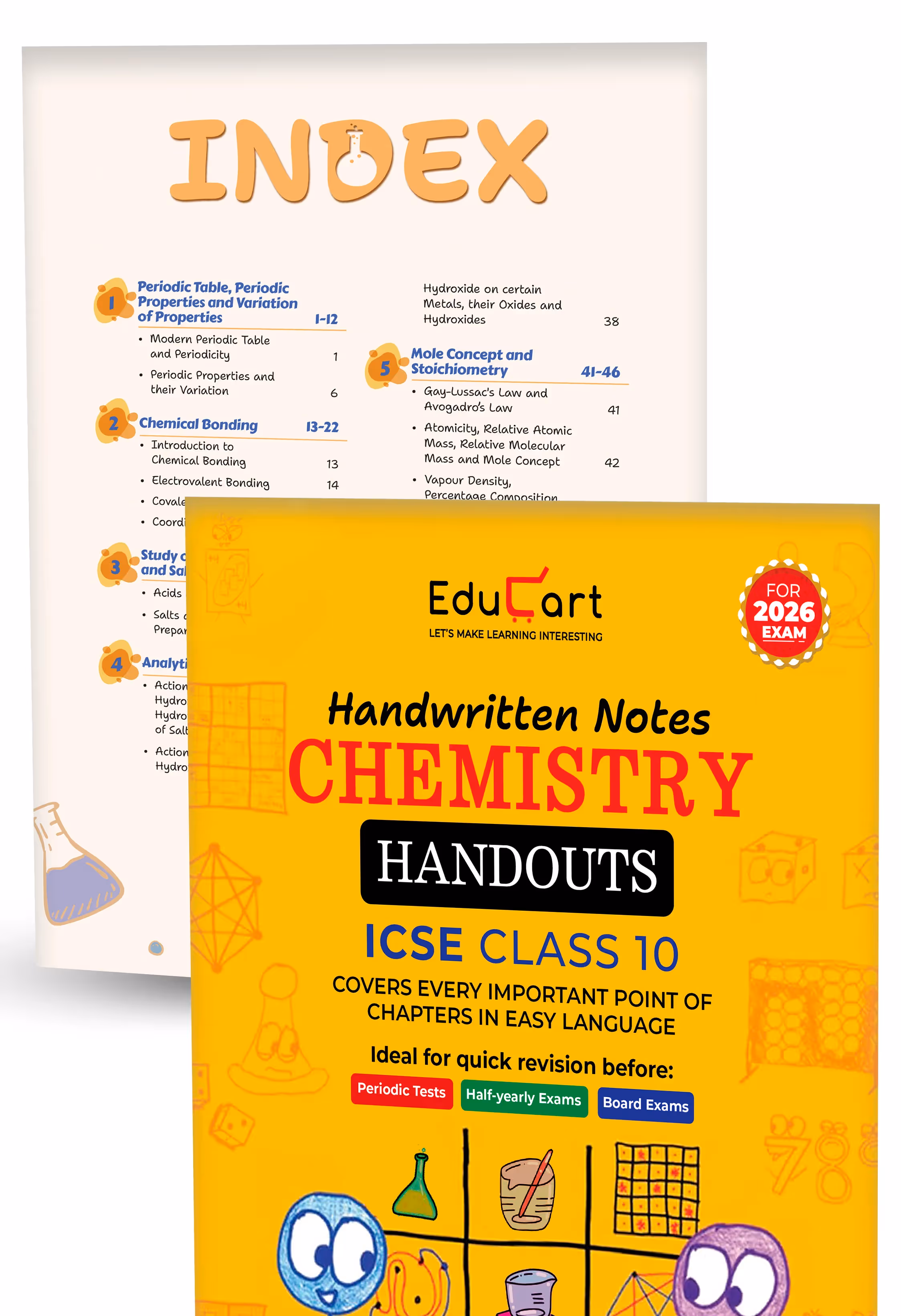 Educart Handouts ICSE Class 10 Handwritten Notes 2026 – Physics, Chemistry and Biology (for PTs, half-yearly and board exam 2025-26)