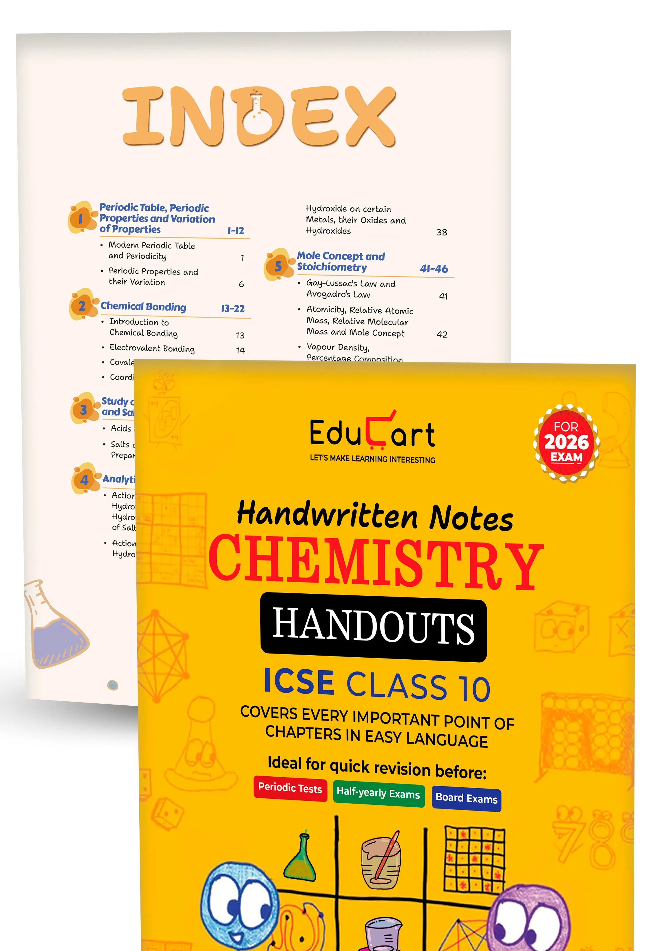 Educart Handouts ICSE Class 10 Handwritten Notes 2026 – Physics, Chemistry and Biology (for PTs, half-yearly and board exam 2025-26)