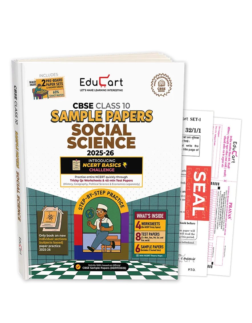 Educart CBSE Sample Paper Class 10 2025-26 Social Science (Based on latest CBSE Sample Papers Released on 30 July 2025) For 2026 Board Exam