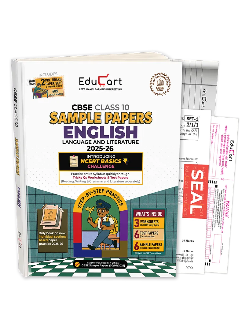 Educart CBSE Sample Paper Class 10 2025-26 English Language and Literature (Based on latest CBSE Sample Papers Released on 30 July 2025) For 2026 Board Exam