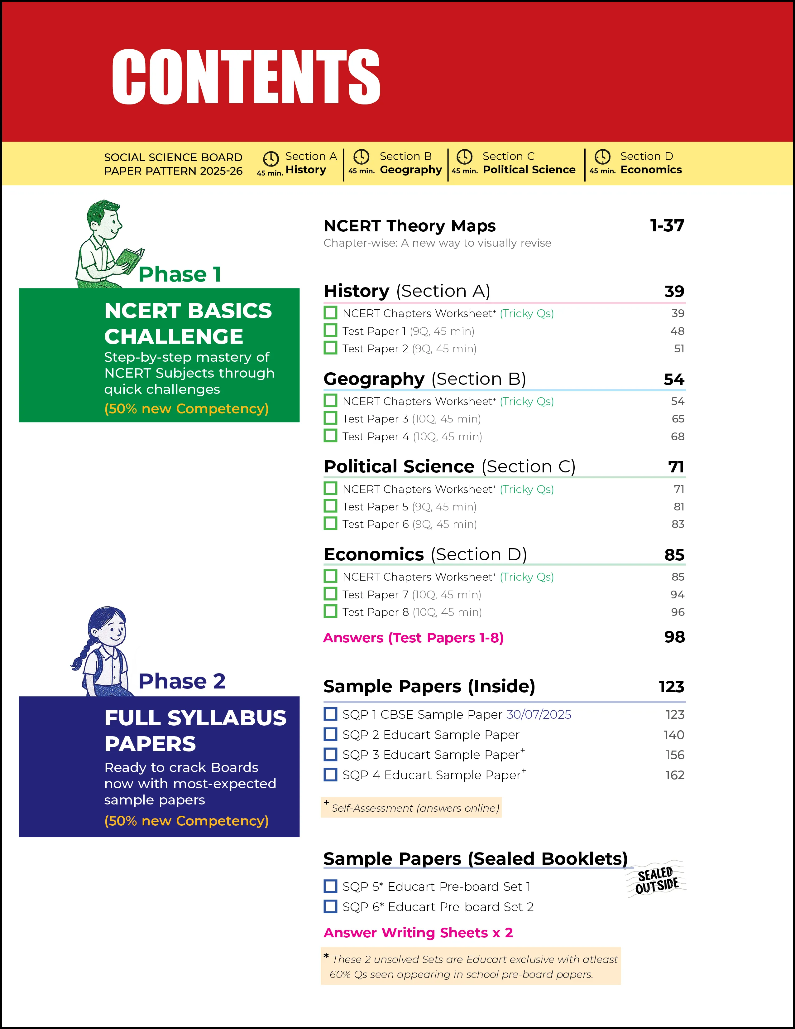 Educart CBSE Sample Paper Class 10 2025-26 Social Science (Introducing exclusive step-by-step new practice concept on 2026 pattern)