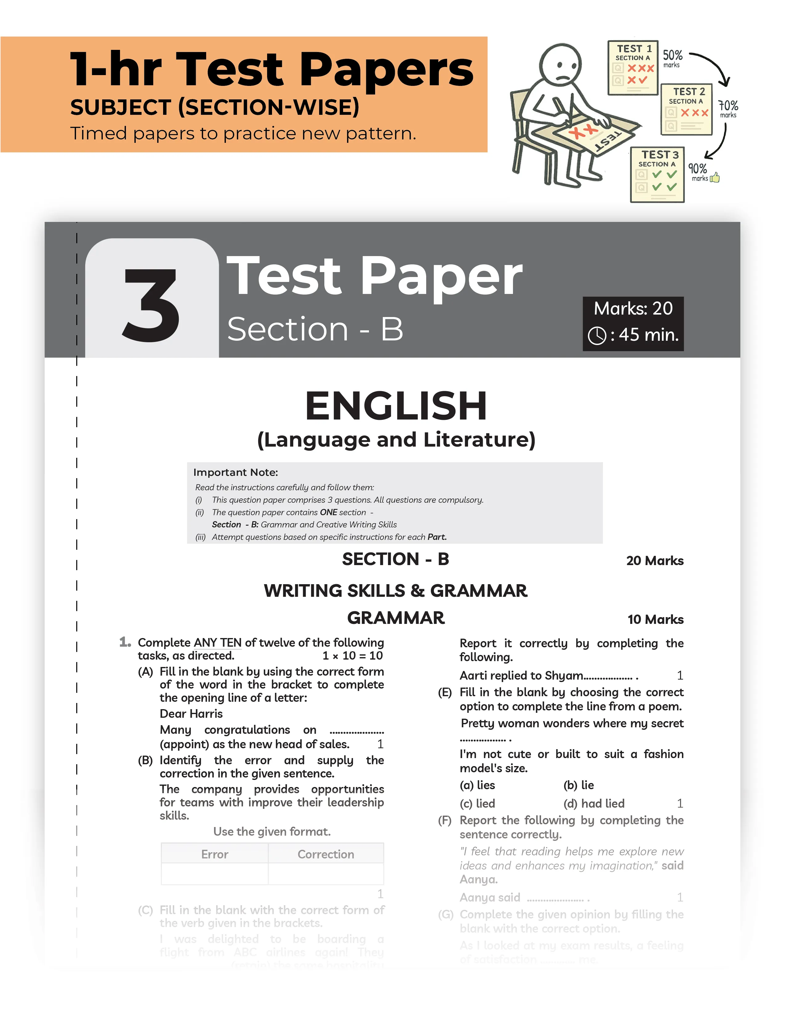 Educart CBSE Sample Paper Class 10 2025-26 English Language and Literature (Introducing exclusive step-by-step new practice concept on 2026 pattern)