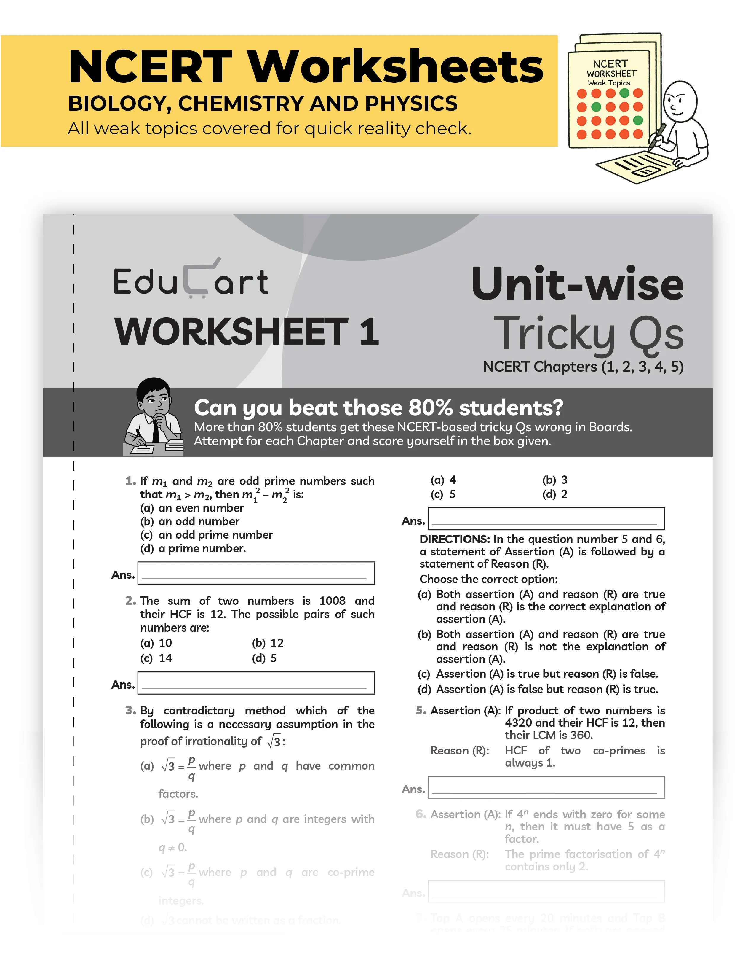 Educart CBSE Sample Paper Class 10 2025-26 Mathematics Standard (Introducing exclusive step-by-step new practice concept on 2026 pattern)