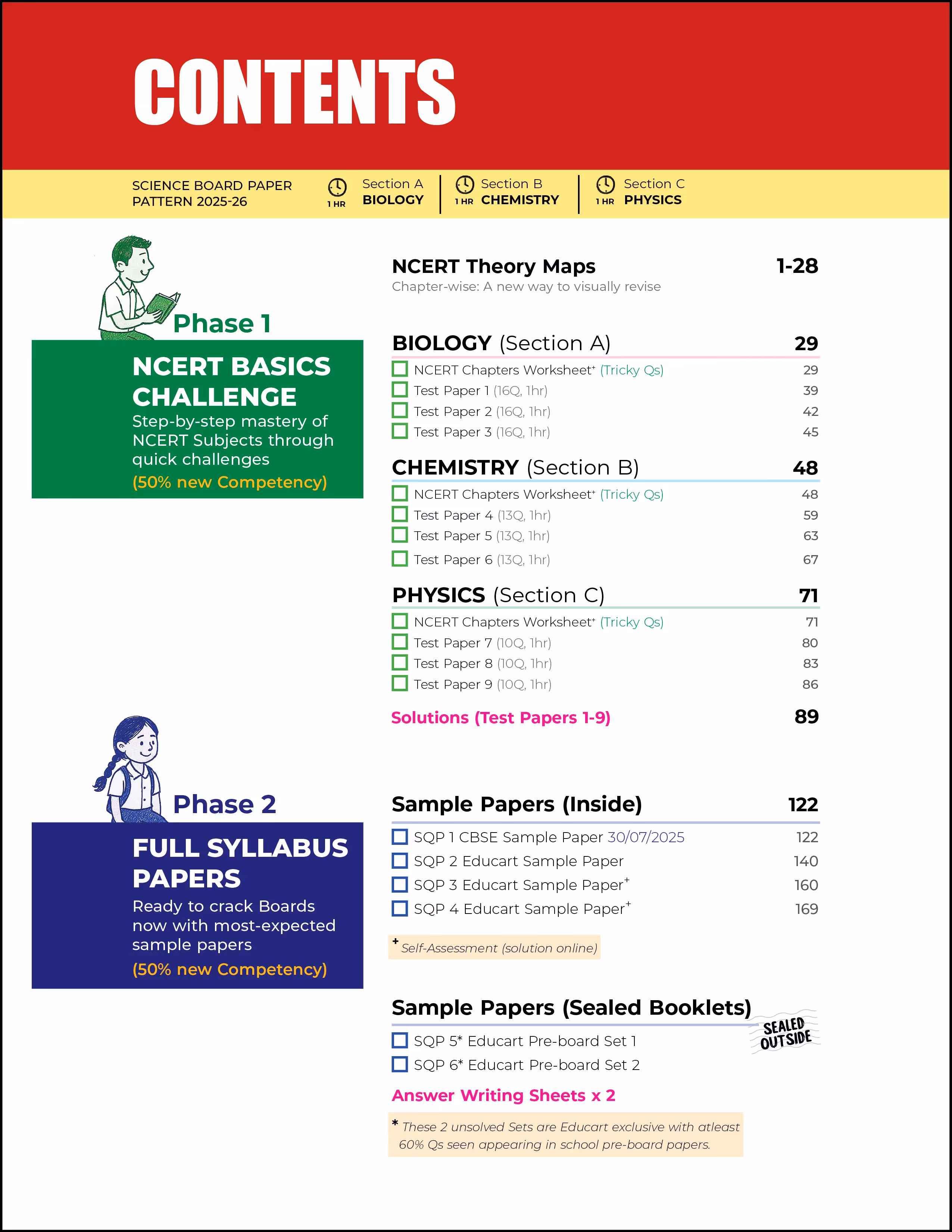 Educart CBSE Sample Paper Class 10 2025-26 Science (Introducing exclusive step-by-step new practice concept on 2026 pattern)