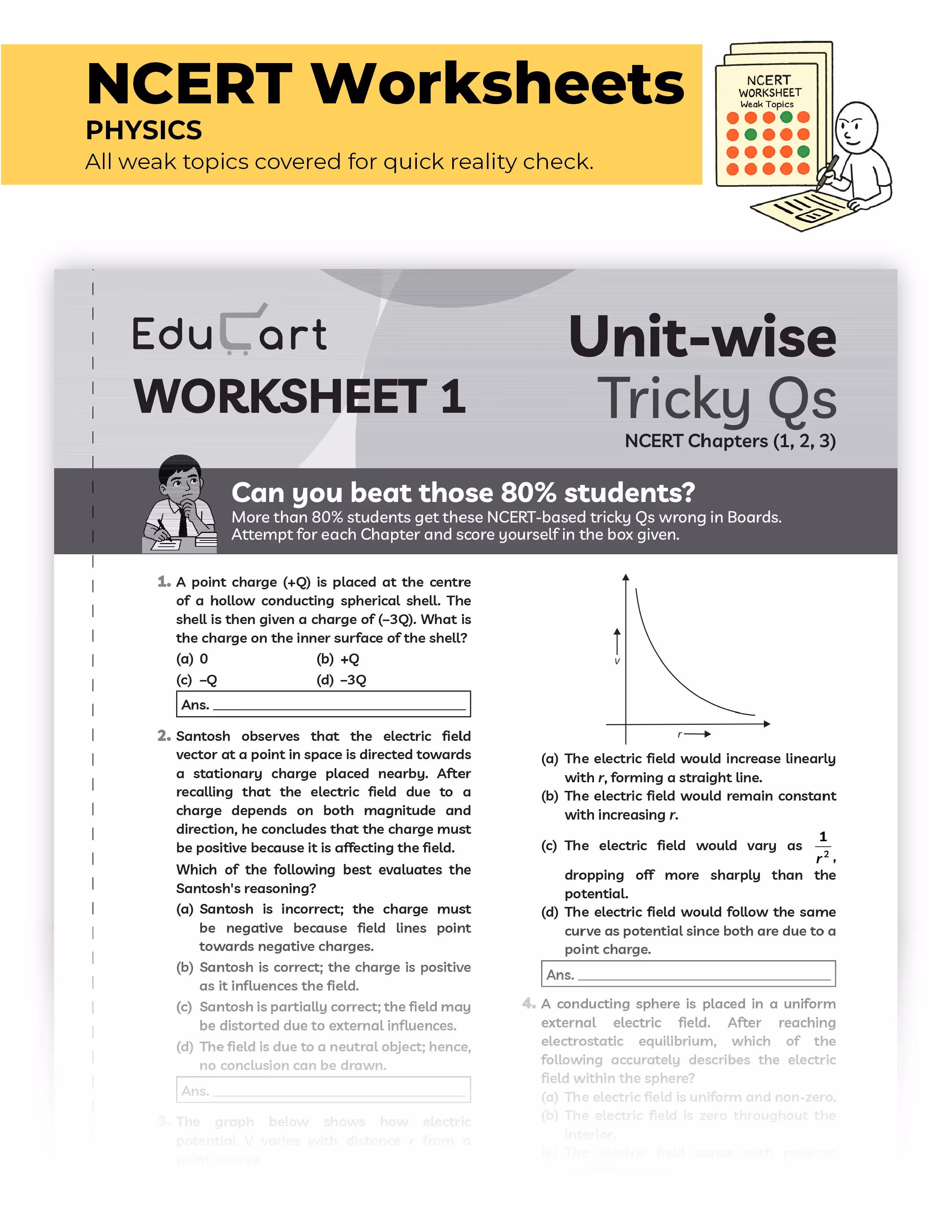Educart CBSE Sample Paper Class 12 2025-26 – Physics (Based on latest CBSE Sample Papers Released on 30-07-25) For 2026 Board Exam