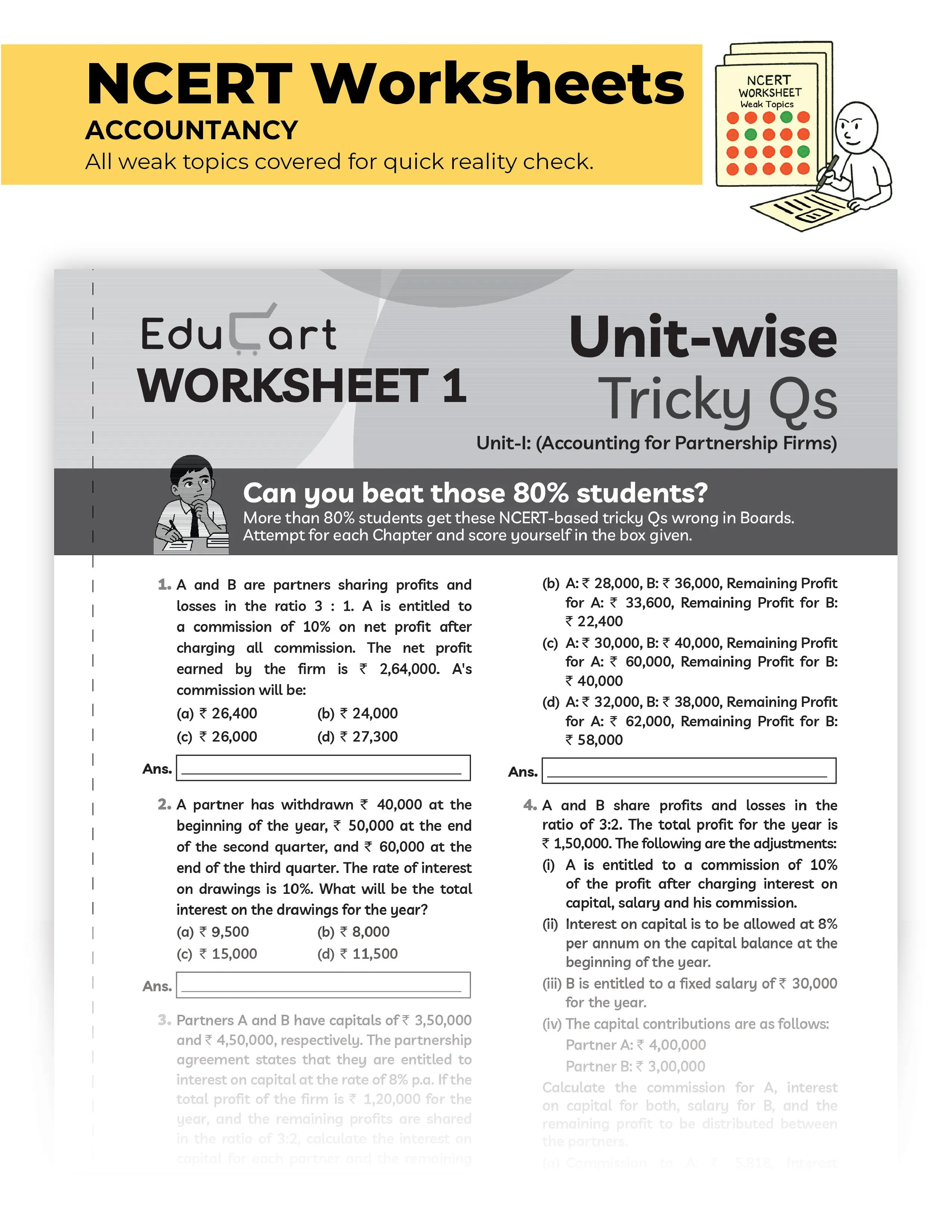 Educart CBSE Sample Paper Class 12 2025-26 – Accountancy (Based on latest CBSE Sample Papers Released on 30-07-25) For 2026 Board Exam