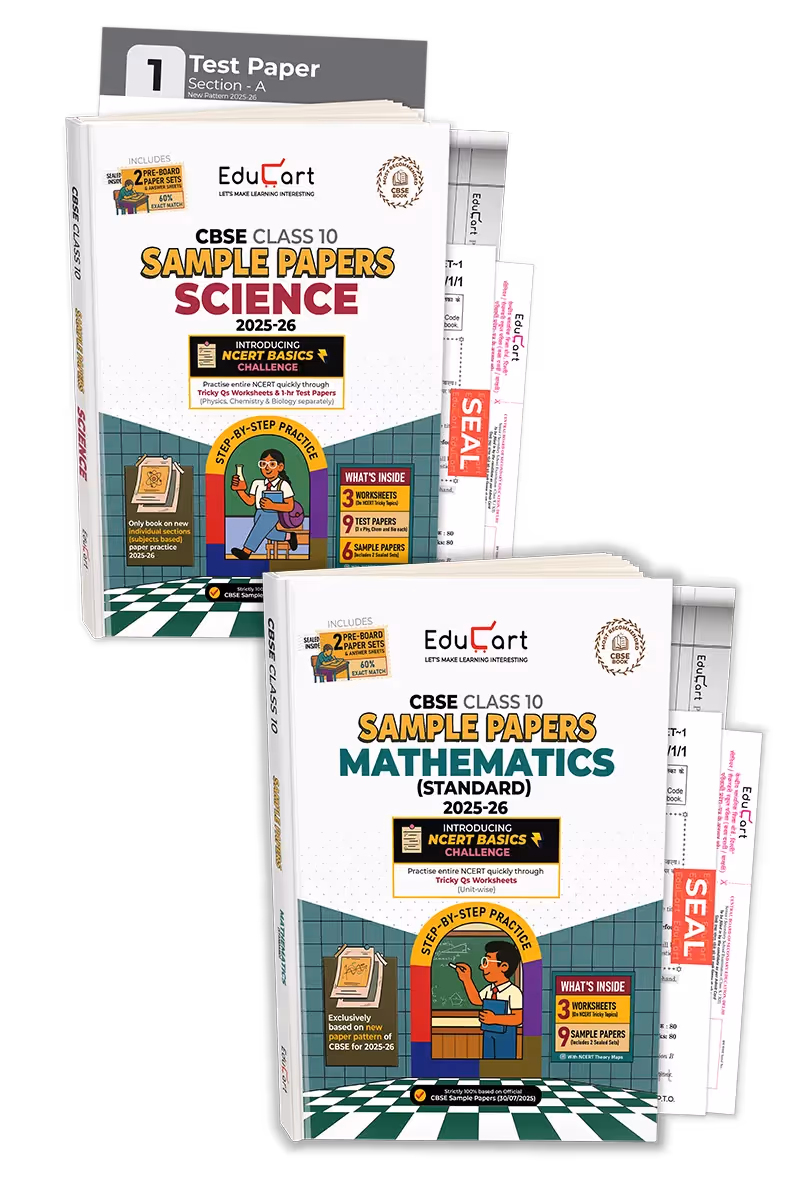 Educart CBSE Sample Paper Class 10 2025-26 - Science & Mathematics Standard (Introducing exclusive step-by-step new practice concept on 2026 pattern) Set of 2 Books