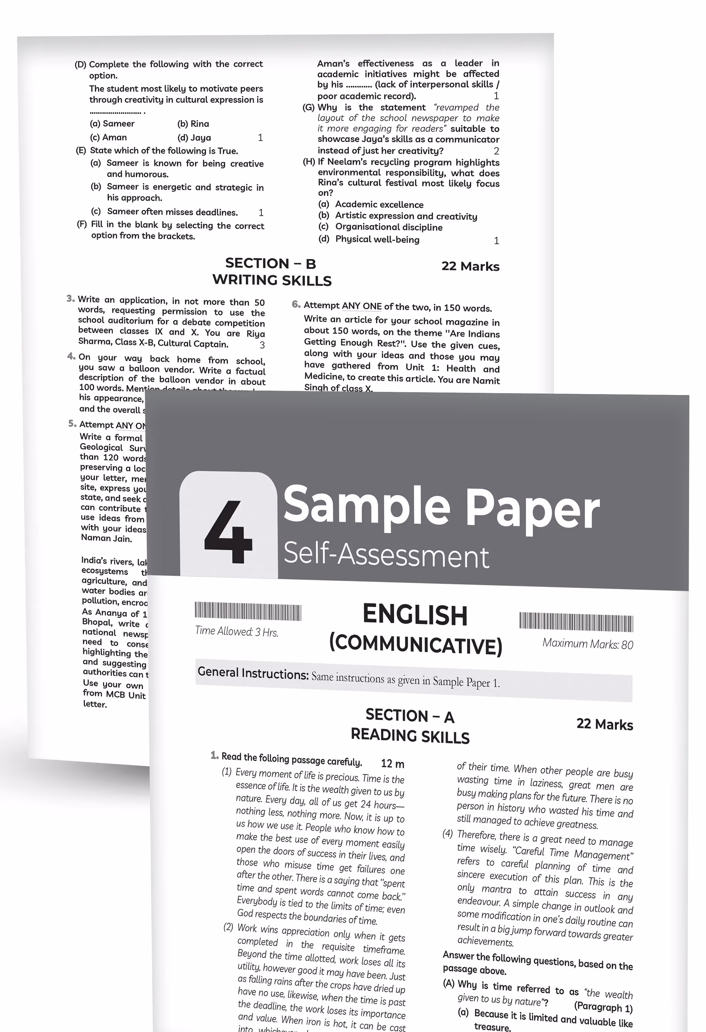 Educart CBSE Sample Paper Class 10 2025-26 English Communicative (Introducing exclusive step-by-step new practice concept on 2026 pattern)
