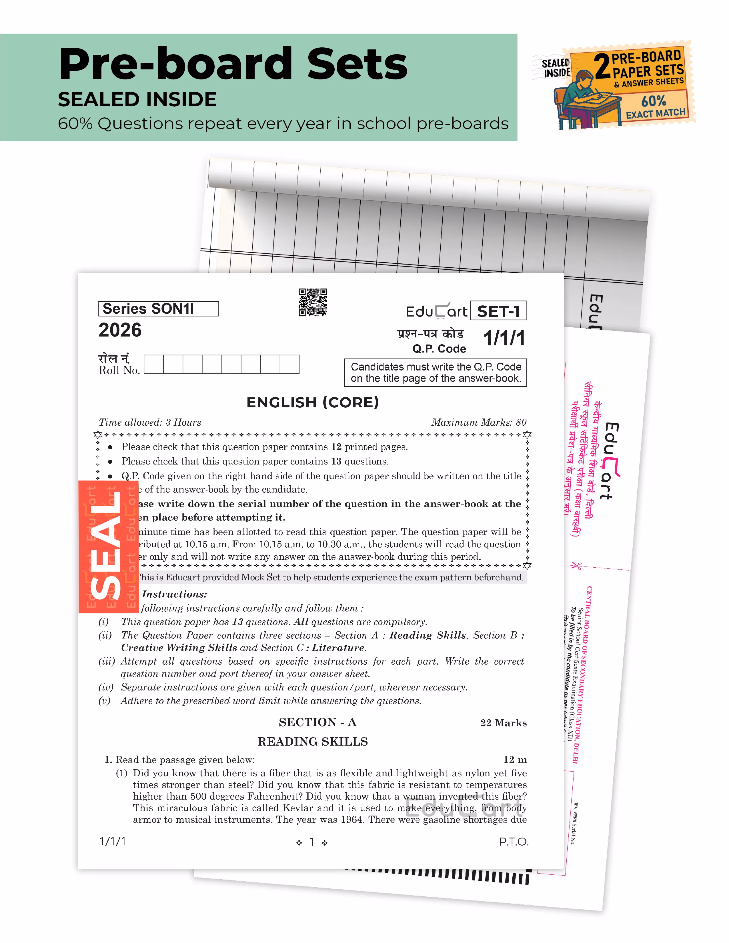 Educart CBSE Sample Paper Class 12 2025-26 - Physics, Chemistry, Biology, & English (Based on latest CBSE Sample Papers Released on 30-07-25) Set for 4 books For 2026 Board Exam