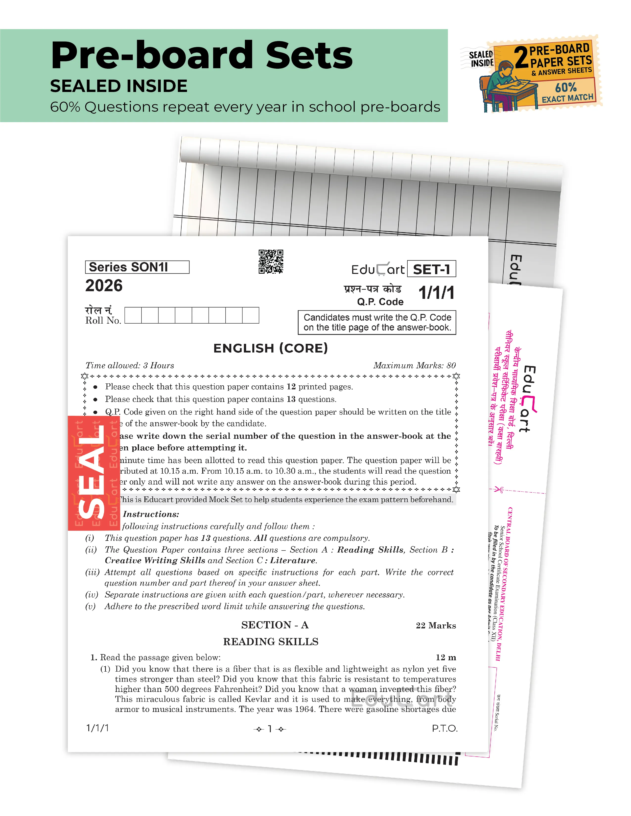 Educart CBSE Sample Paper Class 12 2025-26 - Physics, Chemistry, Biology, & English (Based on latest CBSE Sample Papers Released on 30-07-25) Set for 4 books For 2026 Board Exam