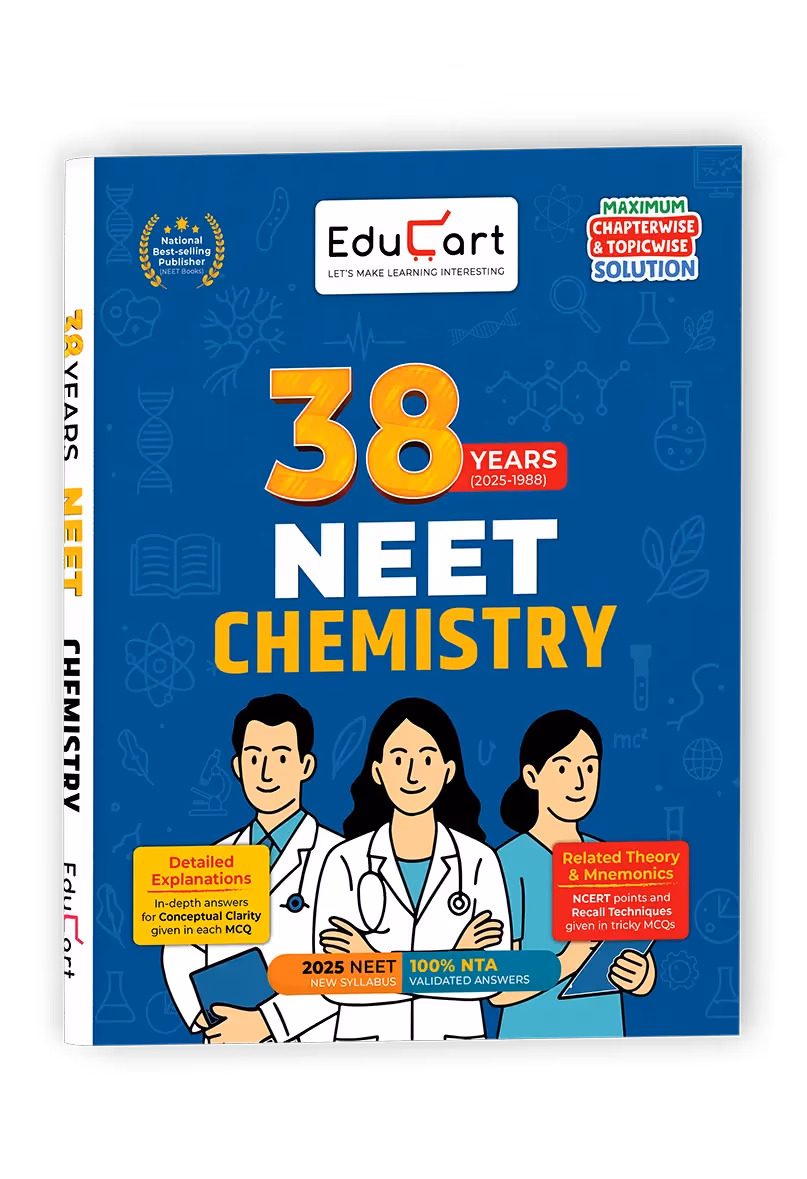 Educart NEET 38 Years Chemistry Solved Papers (PYQs) Chapterwise and Topicwise for NEET 2026 Exam