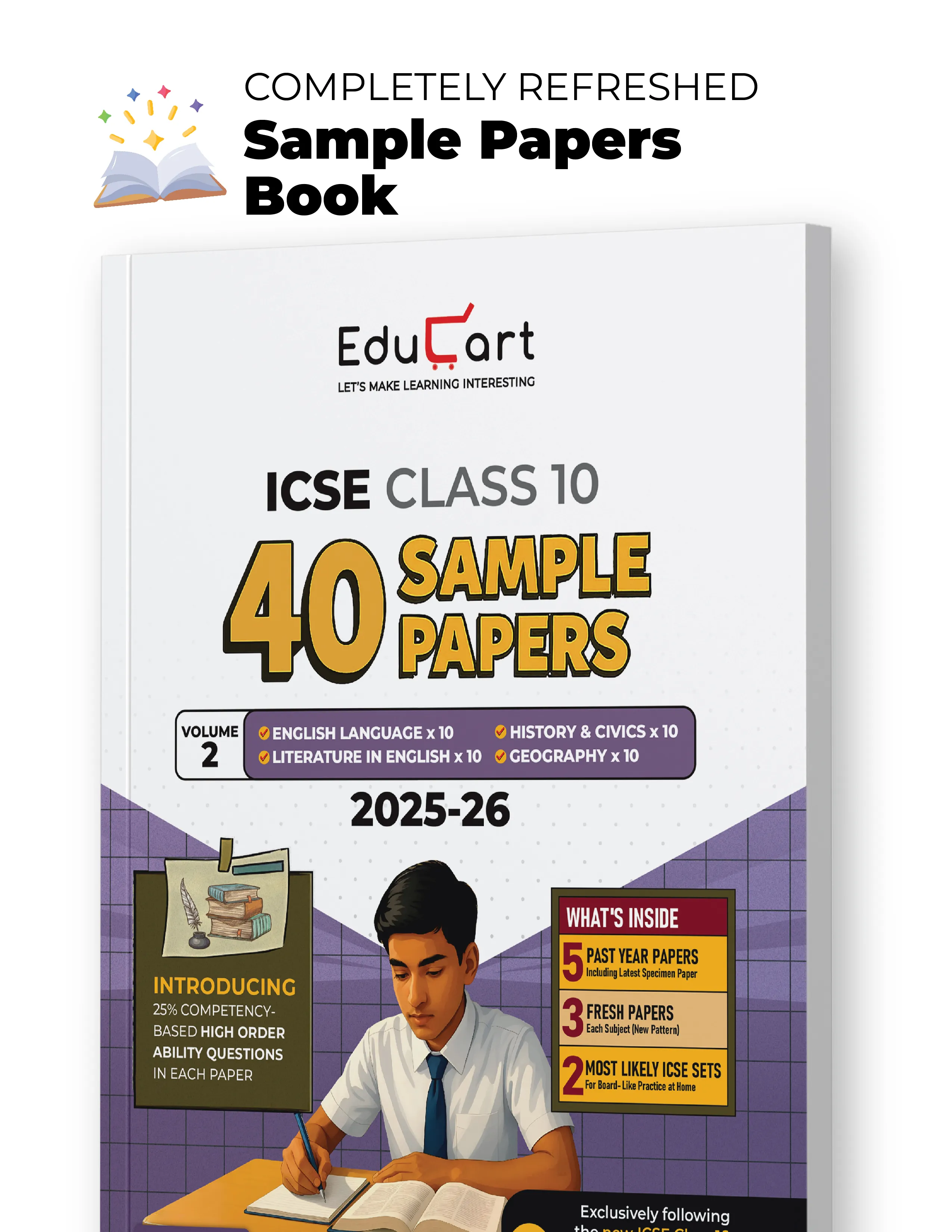 Educart ICSE Sample Paper Class 10 2026 (Volume 2) – History & Civics, Geography, English Language and Literature in English Books for 2025-26 Board Exam