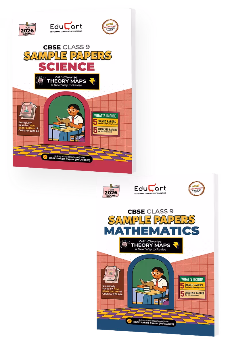 Educart CBSE Sample Paper Class 9 2025-26 - Science & Mathematics (Introducing exclusive new practice concept on 2026 pattern) Set of 2 Books