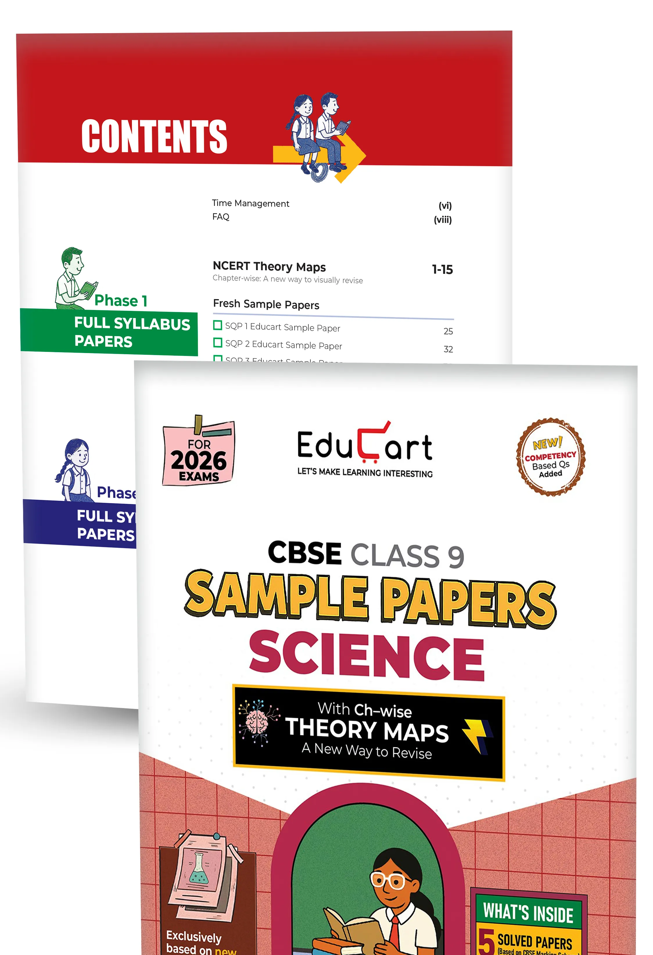 Educart CBSE Sample Paper Class 9 2025-26 - Science, Mathematics, Social Science, English & Hindi B (Introducing exclusive new practice concept on 2026 pattern) Set of 5 Books