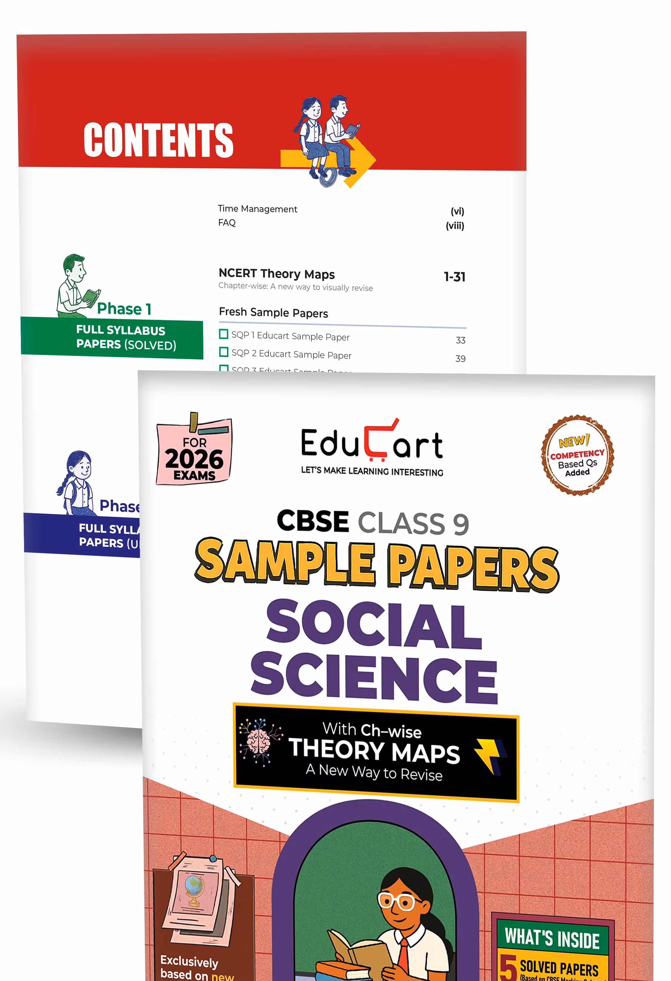 Educart CBSE Sample Paper Class 9 2025-26 - Science, Mathematics & Social Science (Introducing exclusive new practice concept on 2026 pattern) Set of 3 Books
