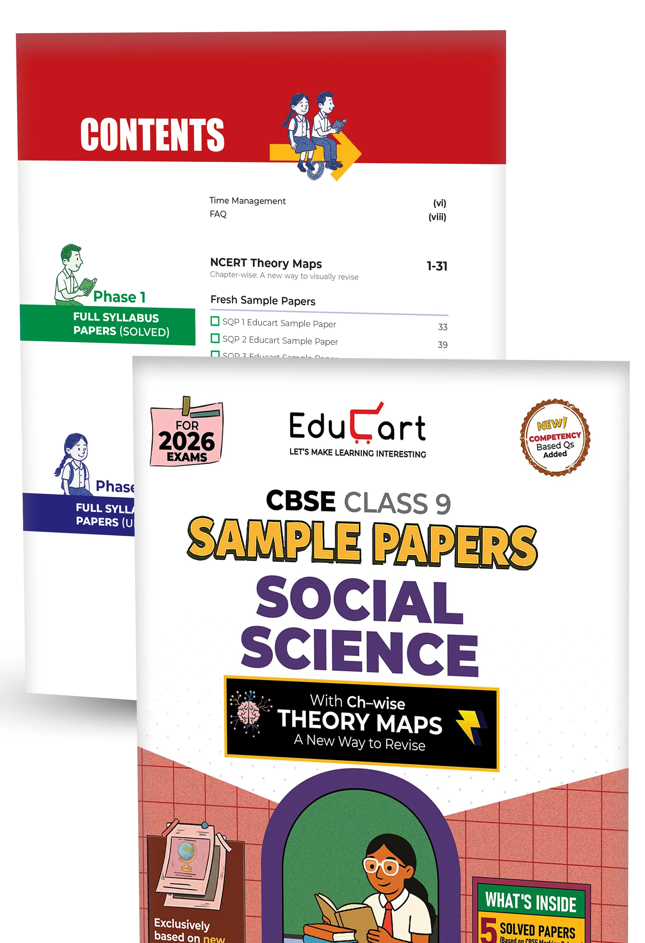 Educart CBSE Sample Paper Class 9 2025-26 - Science, Mathematics, Social Science, English & Hindi B (Introducing exclusive new practice concept on 2026 pattern) Set of 5 Books