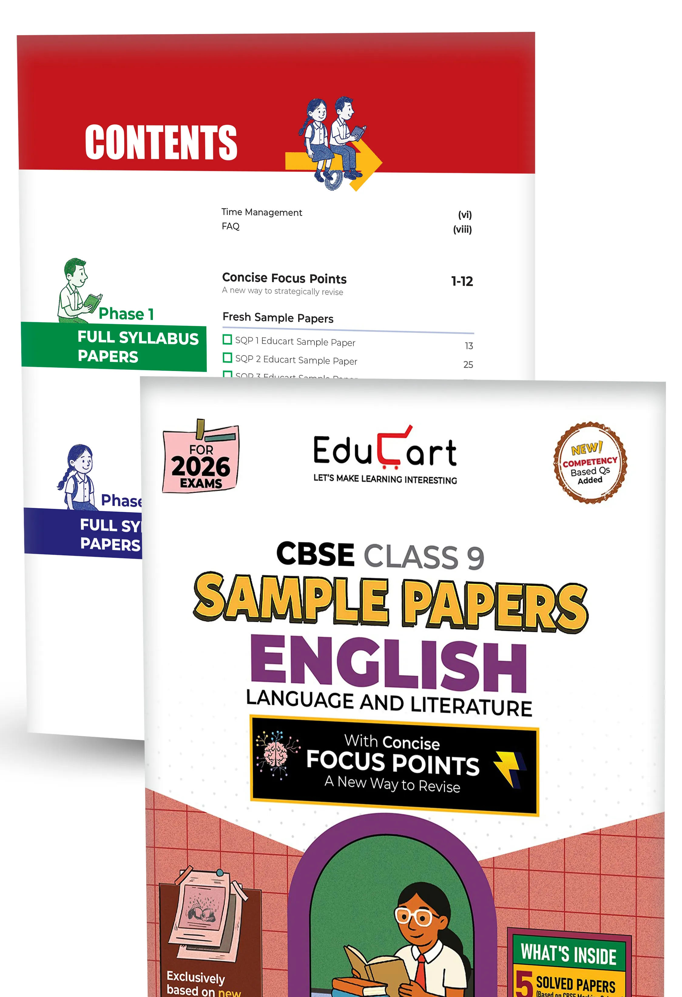 Educart CBSE Sample Paper Class 9 2025-26 - Science, Mathematics, Social Science, English & Hindi B (Introducing exclusive new practice concept on 2026 pattern) Set of 5 Books