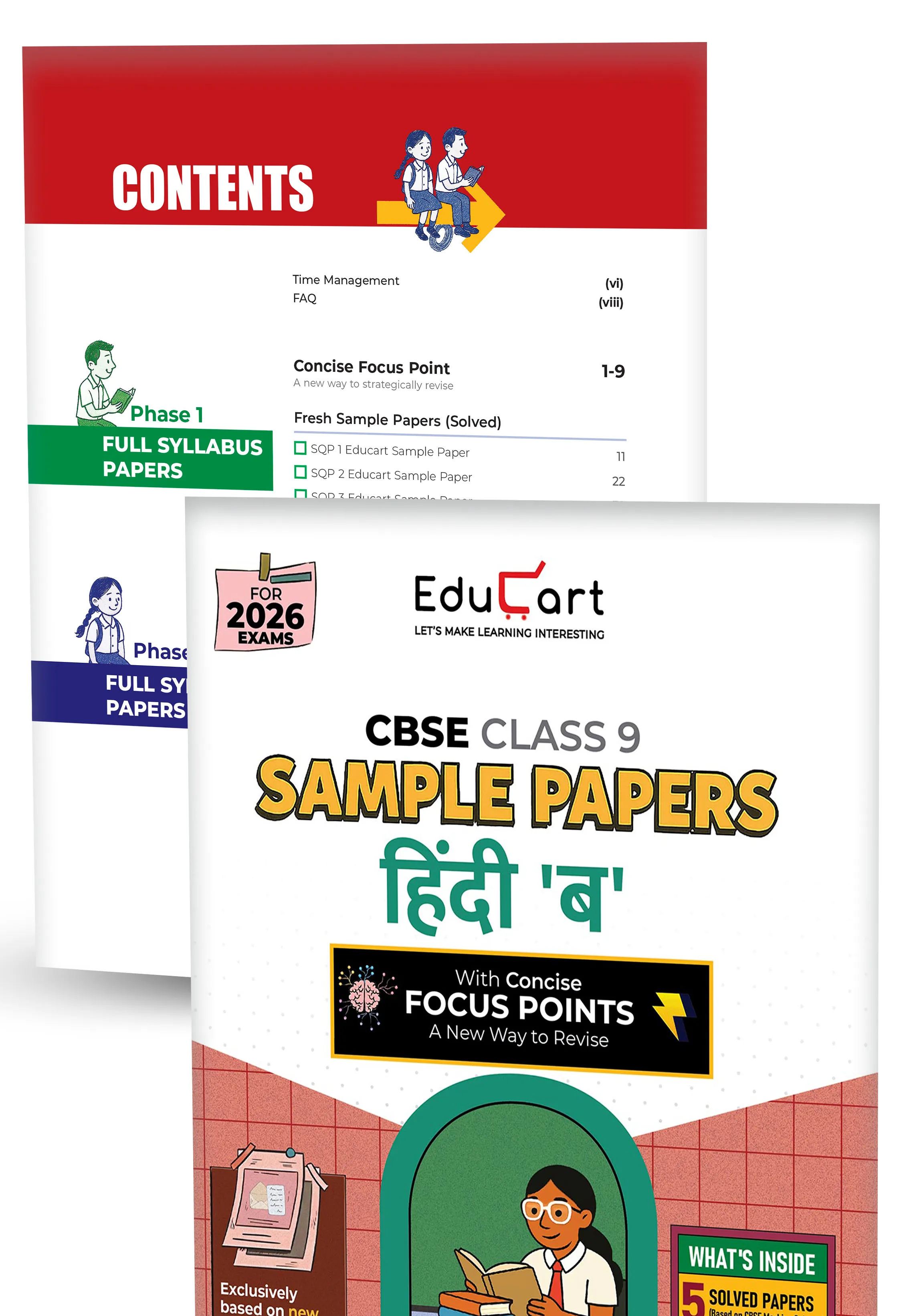 Educart CBSE Sample Paper Class 9 2025-26 - Science, Mathematics, Social Science, English & Hindi B (Introducing exclusive new practice concept on 2026 pattern) Set of 5 Books