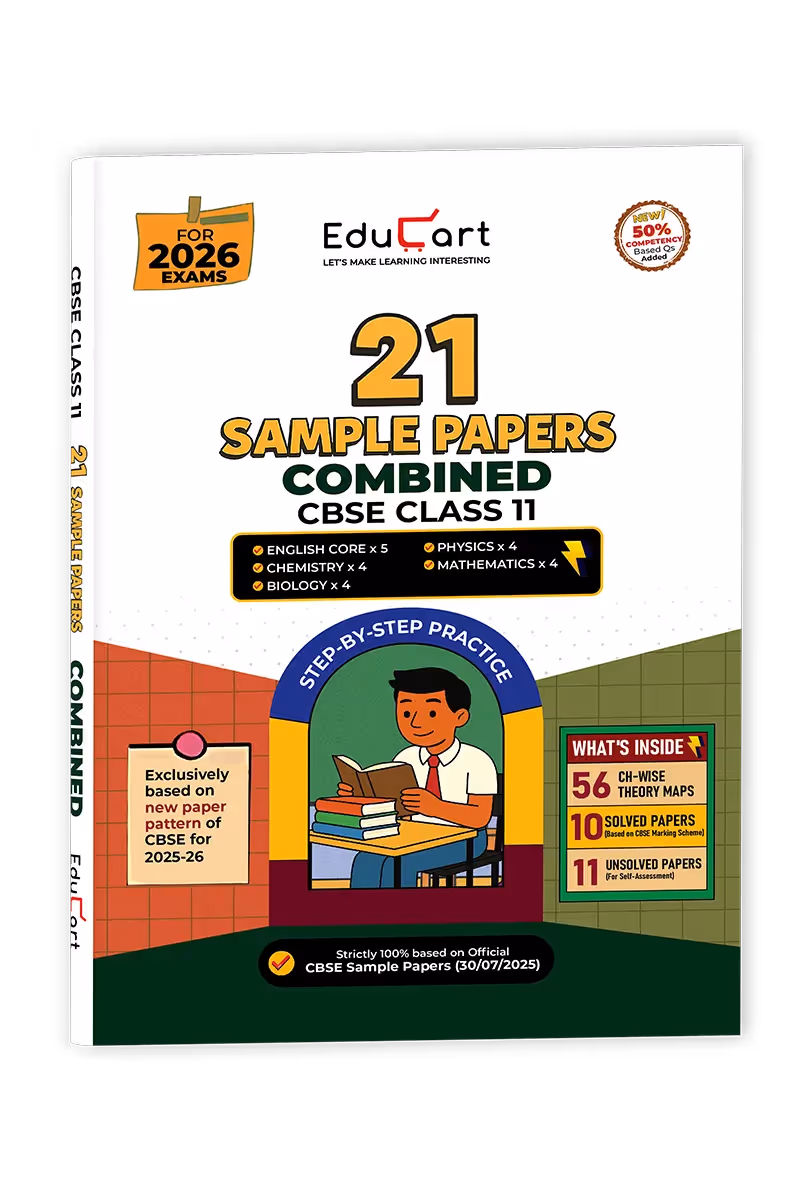 Educart CBSE Class 11 Combined Sample Papers 2025-26 – Physics, Mathematics, Chemistry, Biology, and English (for 2026)