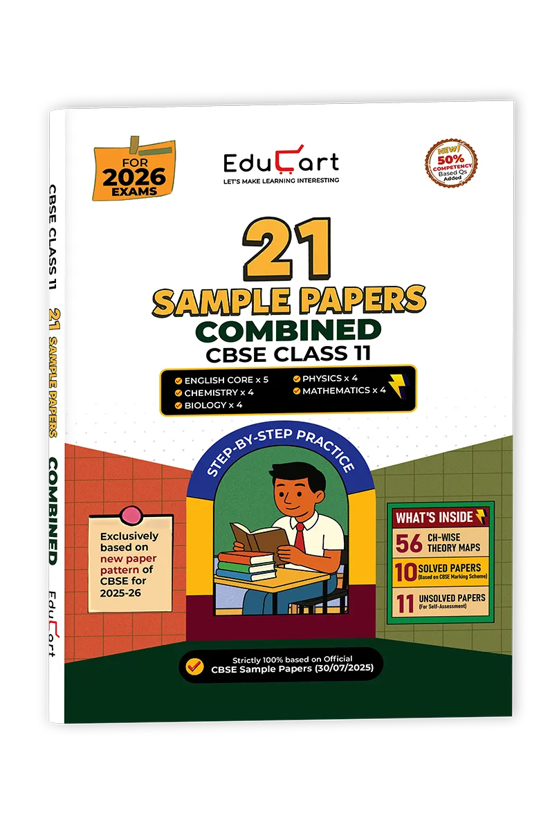 Educart CBSE Class 11 Combined Sample Papers 2025-26 – Physics, Mathematics, Chemistry, Biology, and English (for 2026)