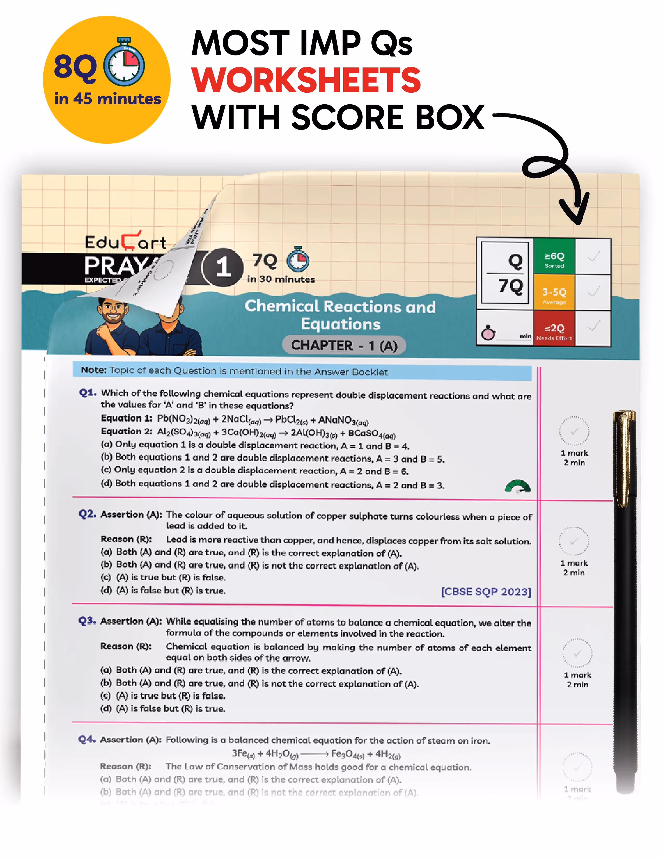 Educart PRAYAS CBSE Class 10 for 2026 (Introducing revolutionary marks increment concept - NCERT CHITS)