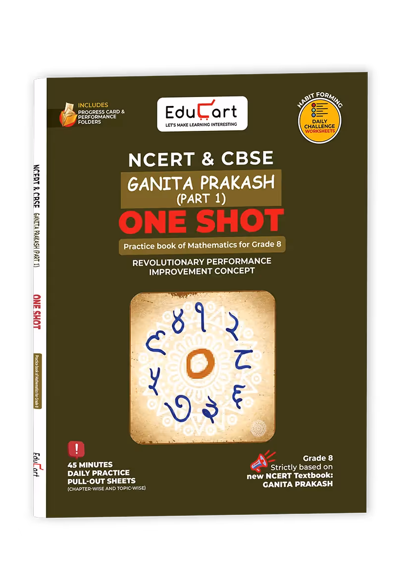 Educart NCERT & CBSE Class 8 Mathematics (Ganita Prakash Part-1) One shot 2026 (Strictly Based on New NCERT Textbook for 2026-27 Session)