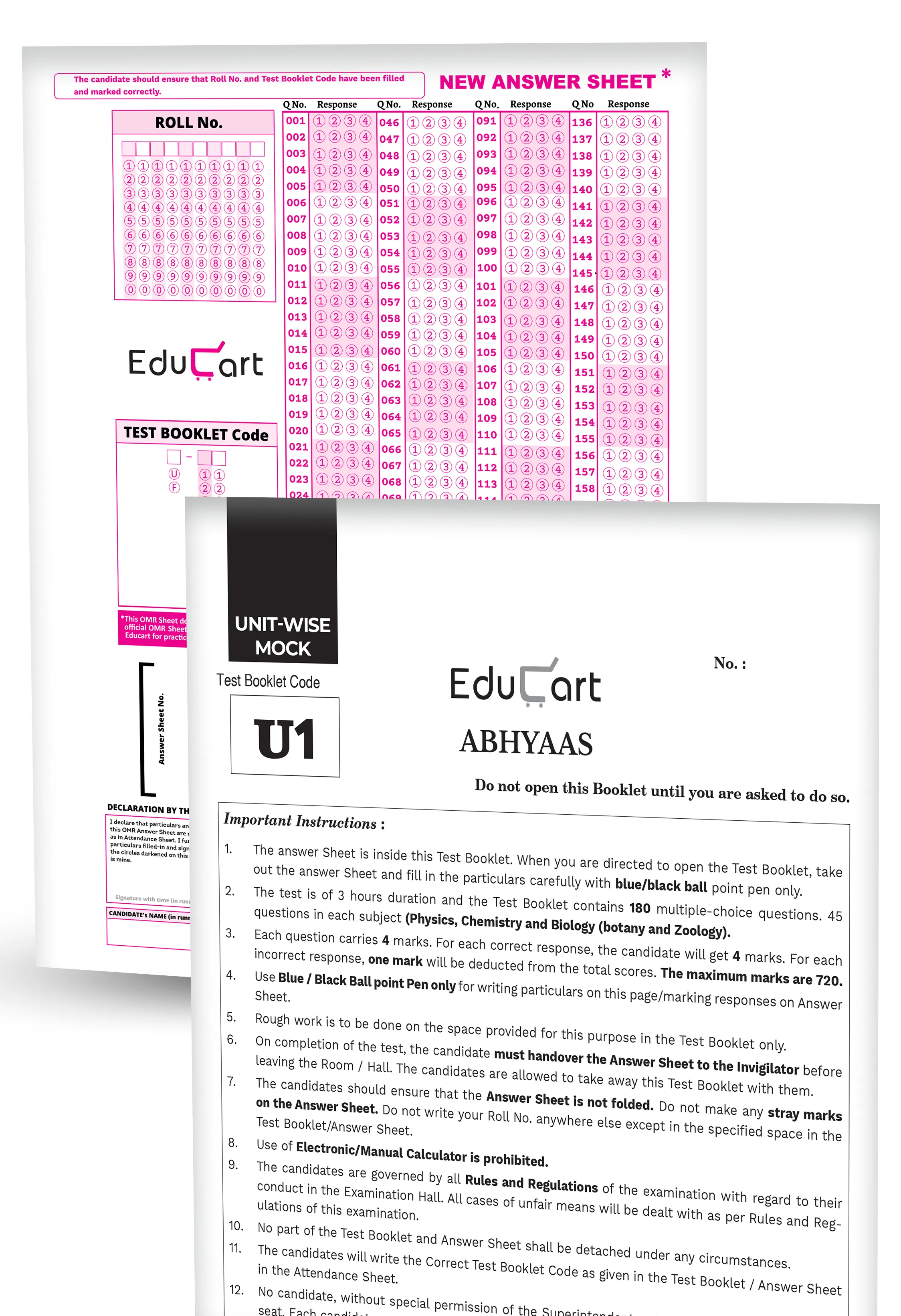 Educart Abhyaas 20 Mock Papers Neet Test Series 2026 - Full Syllabus & Unitwise (Introducing Chapterwise-wise Theory Maps Book)