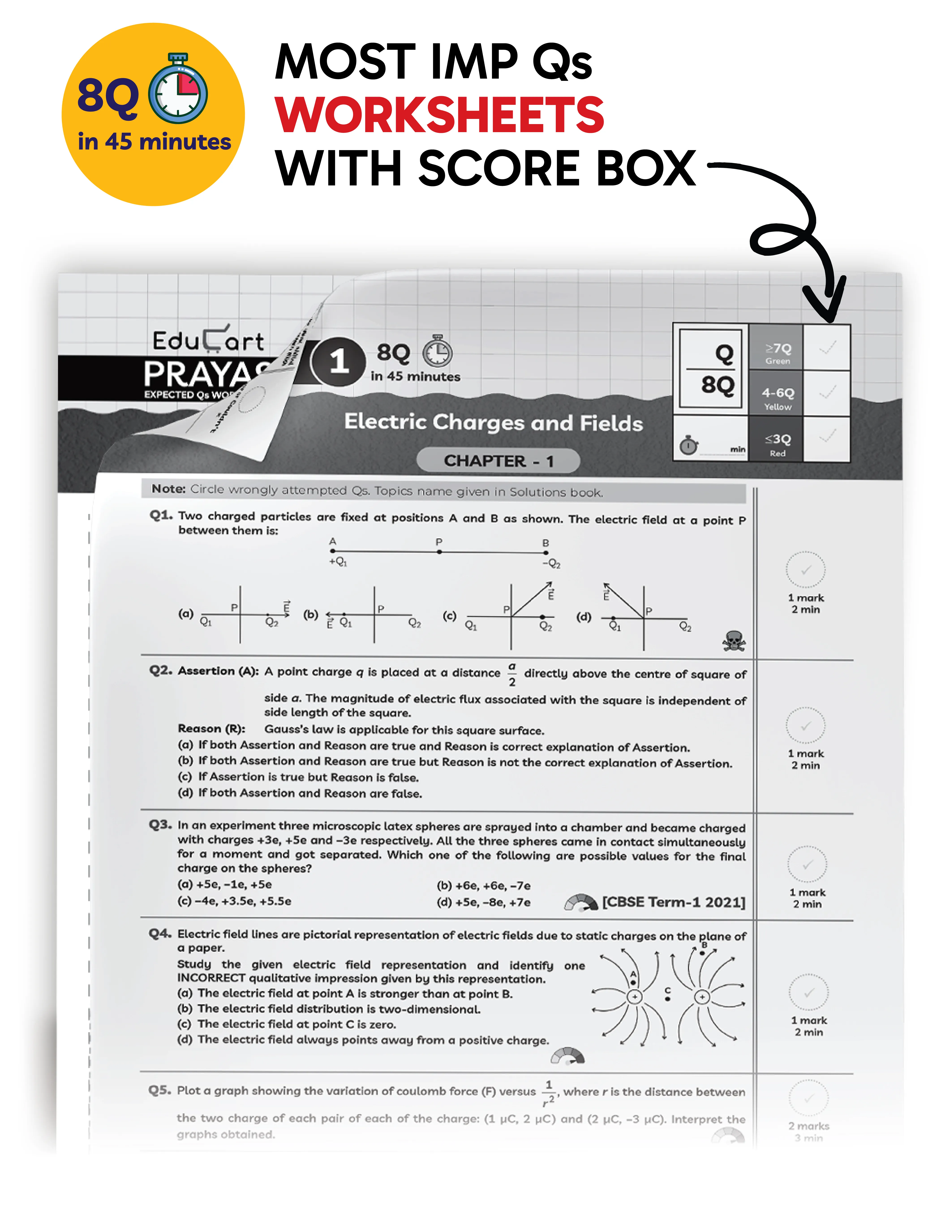 Educart PRAYAS CBSE Class 12 for 2026 Physics, Chemistry, Mathematics and English Core (Chapterwise Most Important Qs for 2025-26 Exam)