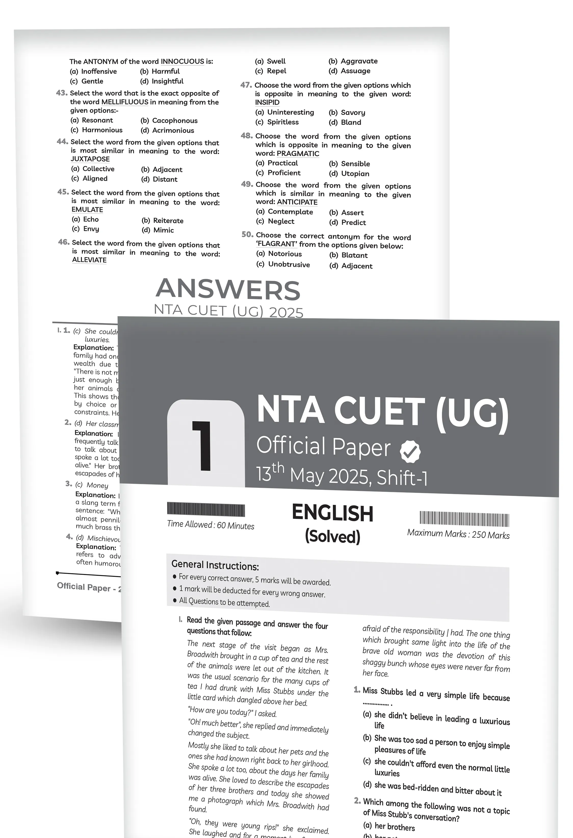 Educart 10 CUET 2026 UG Books English Past Years and Mock Papers - (Section IA, New NTA syllabus)