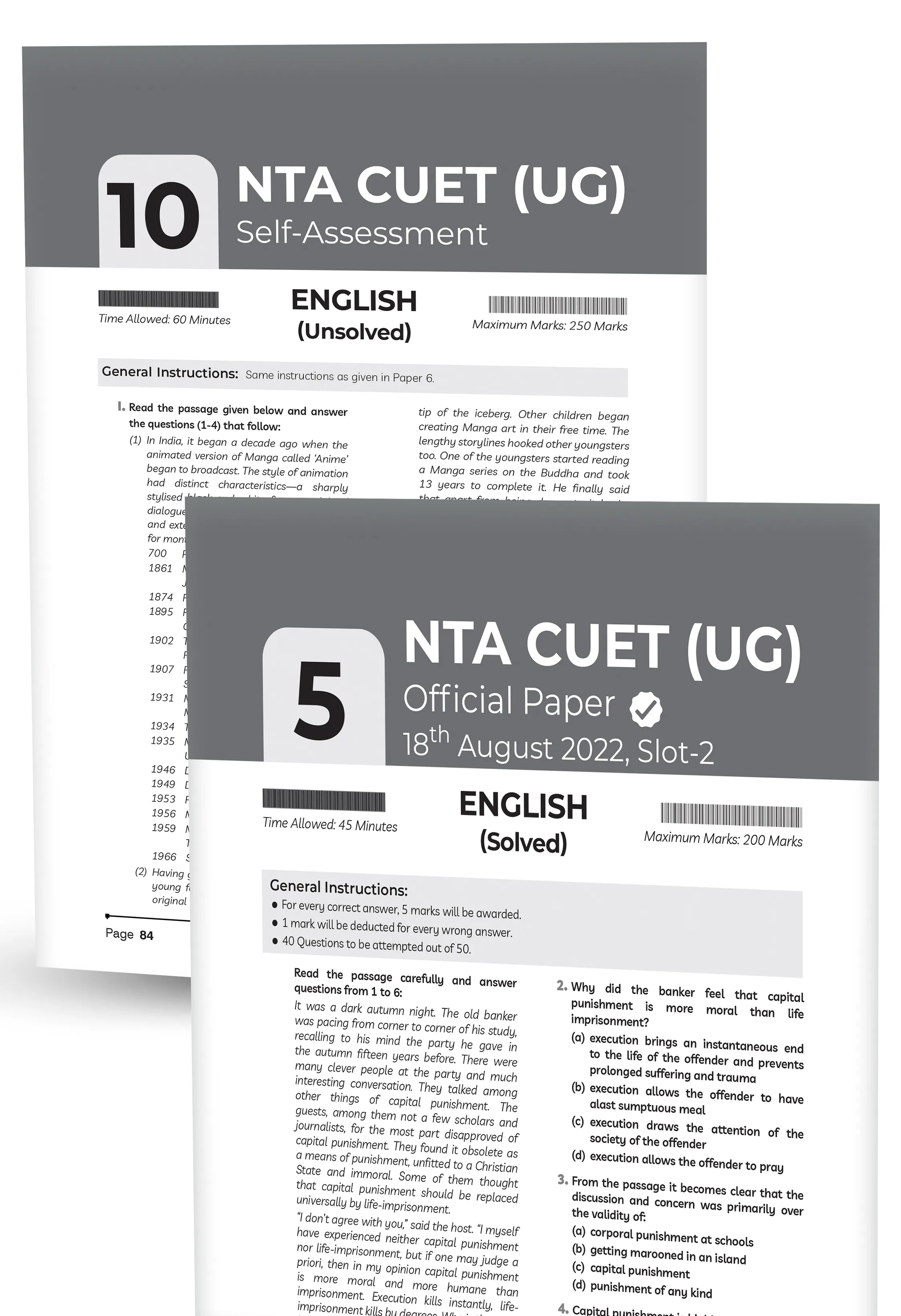 Educart 10 CUET 2026 UG Books English Past Years and Mock Papers - (Section IA, New NTA syllabus)