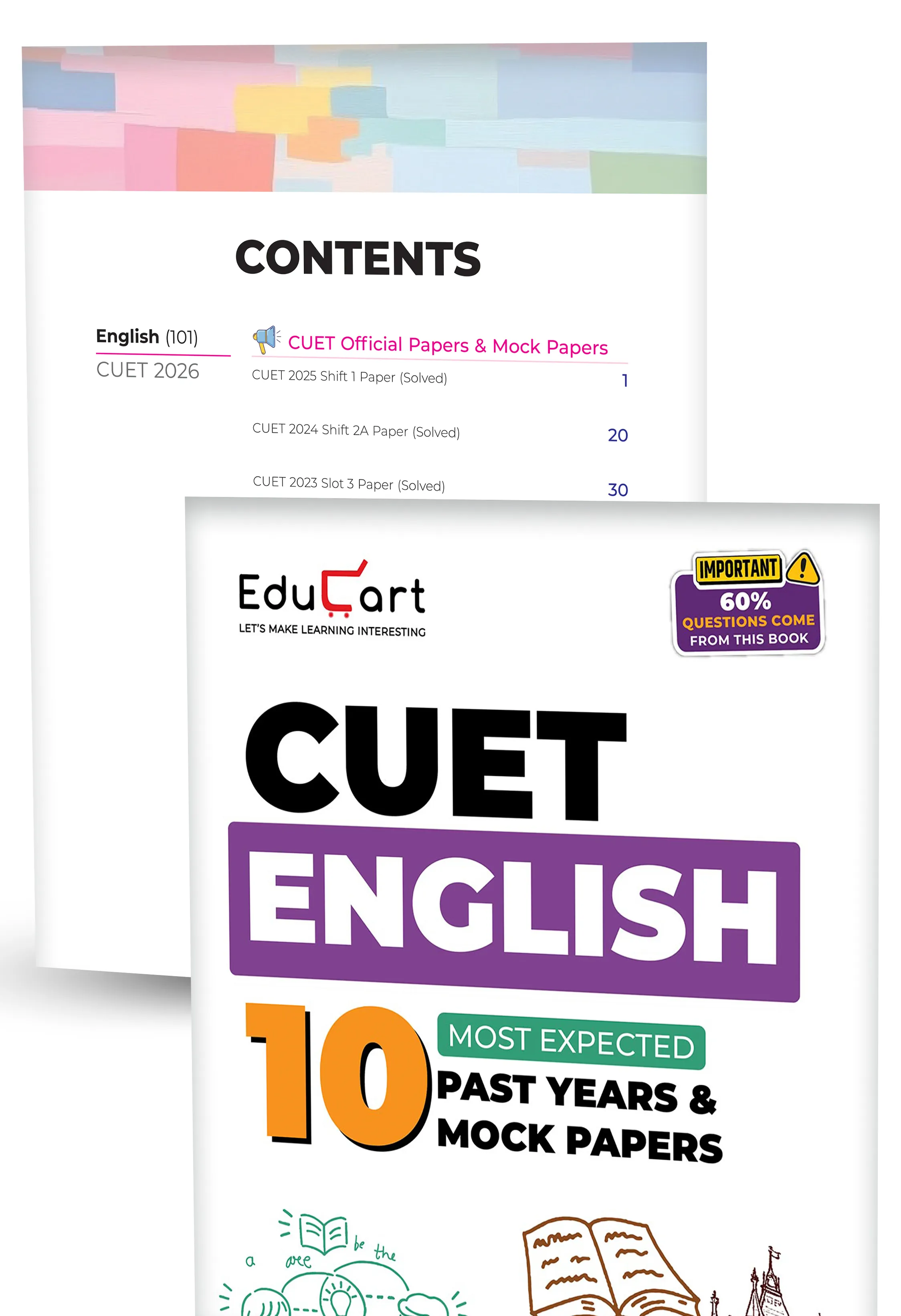Educart CUET UG 2026 General Test & English Combo | Theory and Mock Papers Book | Based on NTA Pattern