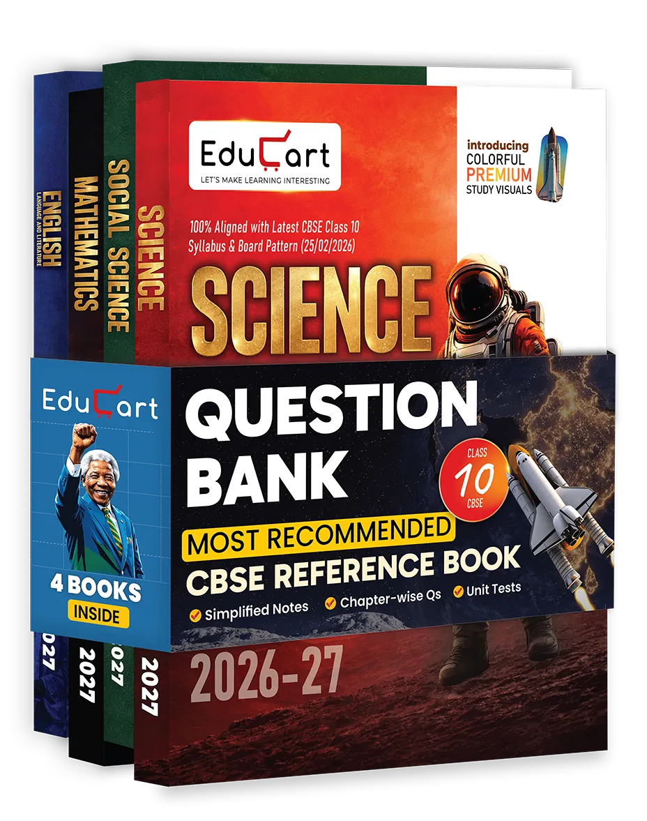 Educart CBSE Question Bank Class 10 Bundle - Science, Mathematics, Social Science and English 2026-27