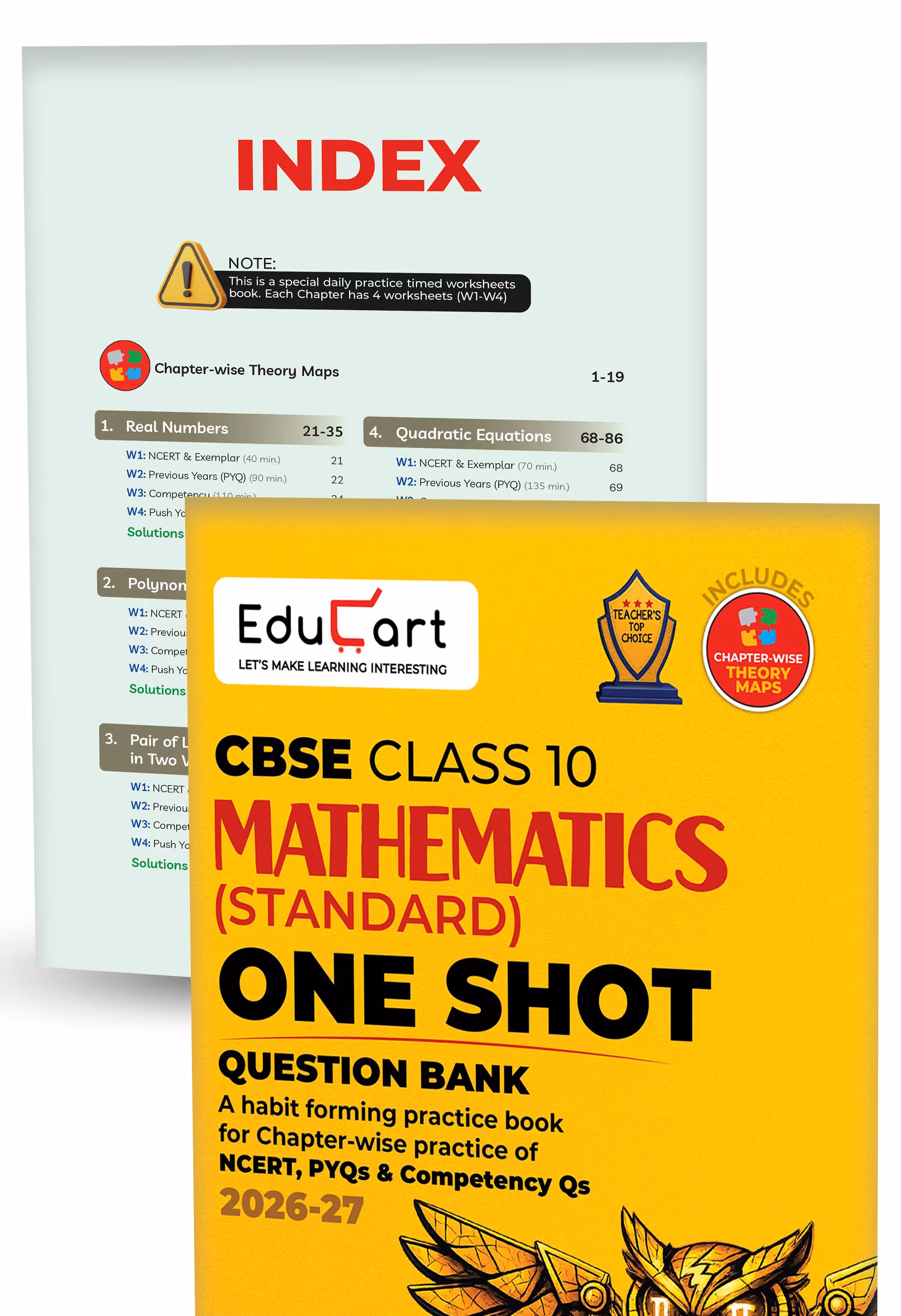 Educart One-shot CBSE Class 10 Question Bank 2026-27 Bundle - Science, Mathematics, Social Science and English (Strictly for Boards Exam 2027)
