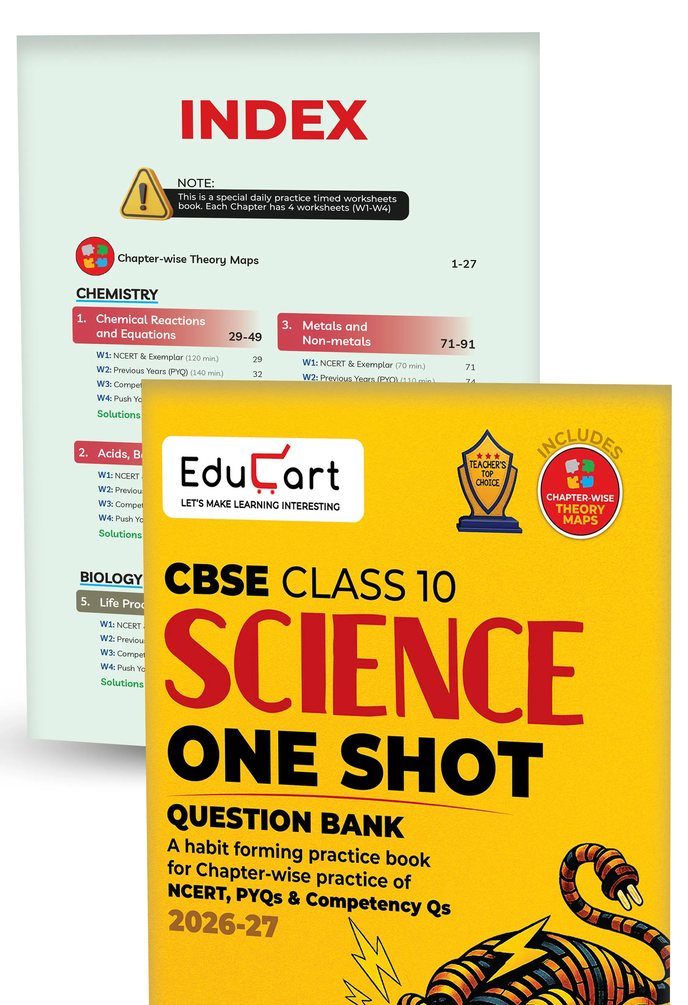 Educart One-shot CBSE Class 10 Question Bank 2026-27 Bundle - Science, Mathematics, Social Science and English (Strictly for Boards Exam 2027)