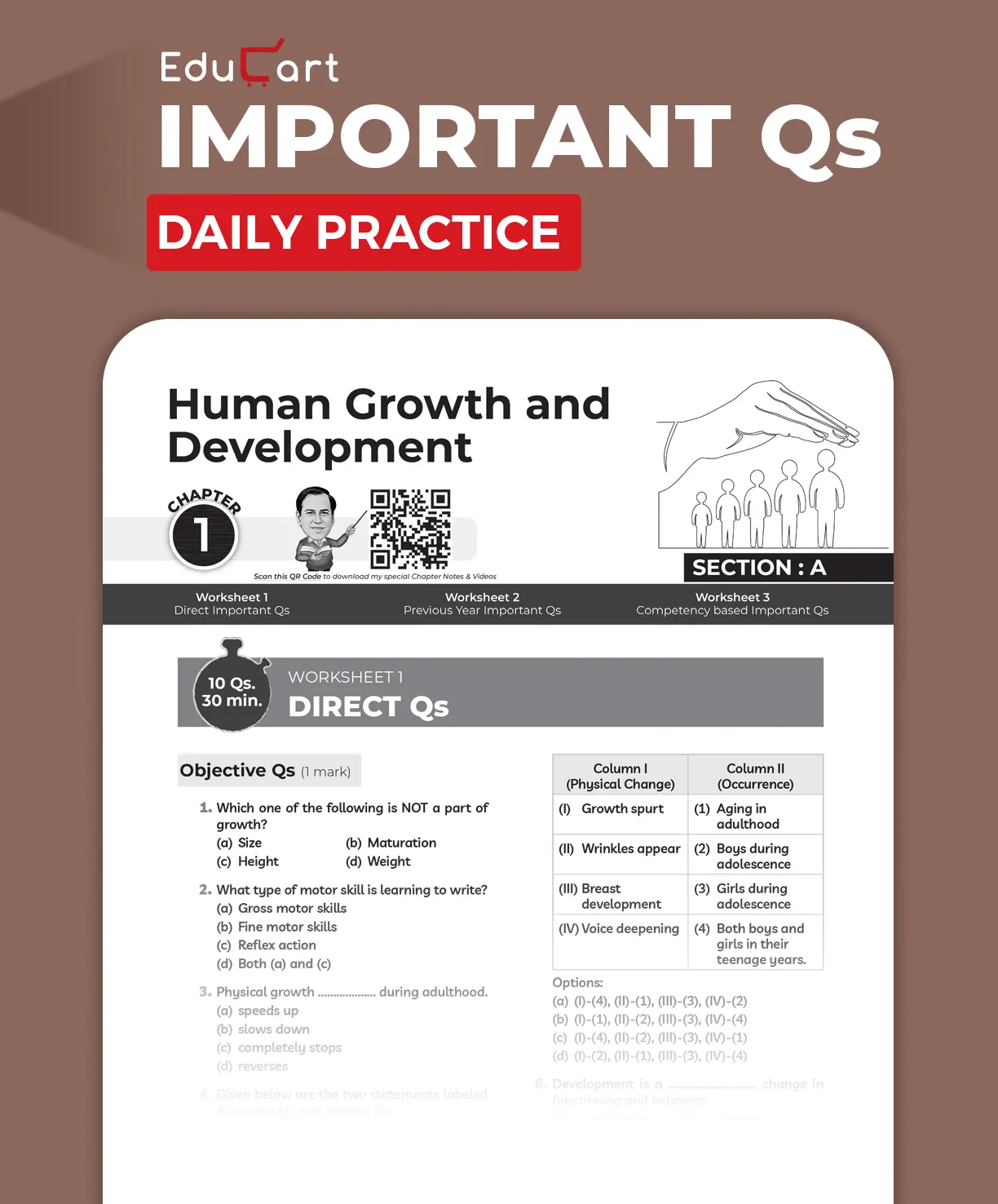 Educart ICSE Class 10 Physical Education One Shot Question Bank 2026-27 | Chapter-wise Practice Includes PYQs & Competency Based Questions | Latest Syllabus 2027