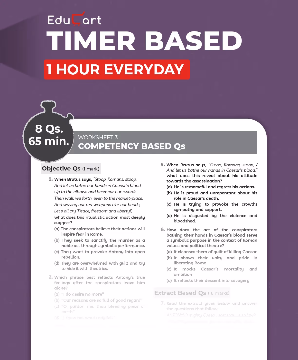 Educart ICSE Class 10 Literature in English One Shot Question Bank 2026-27 | Chapter-wise Practice | PYQs & Competency-Based Qs | Unit Test Worksheets | Latest Syllabus 2027